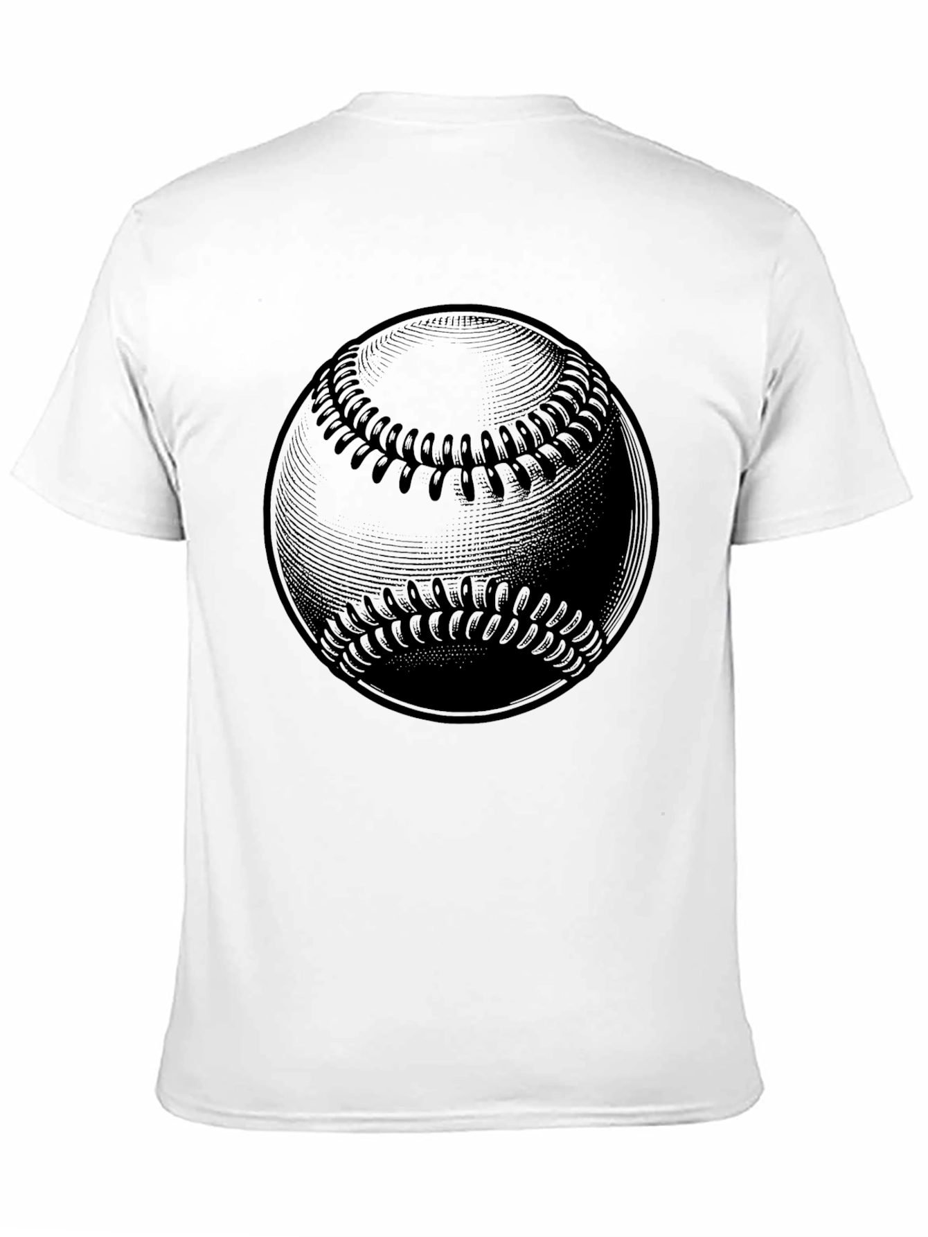 Baseball Graphic Tee - Solid Black Cotton