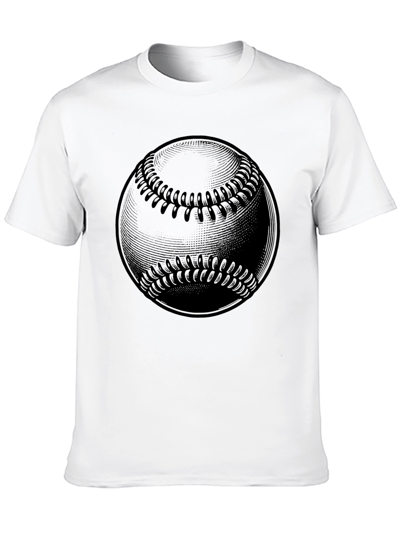 Baseball Graphic Tee - Solid Black Cotton