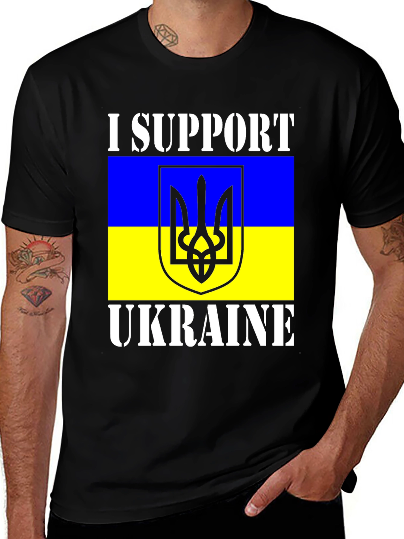I Support Ukraine T-Shirt - Black