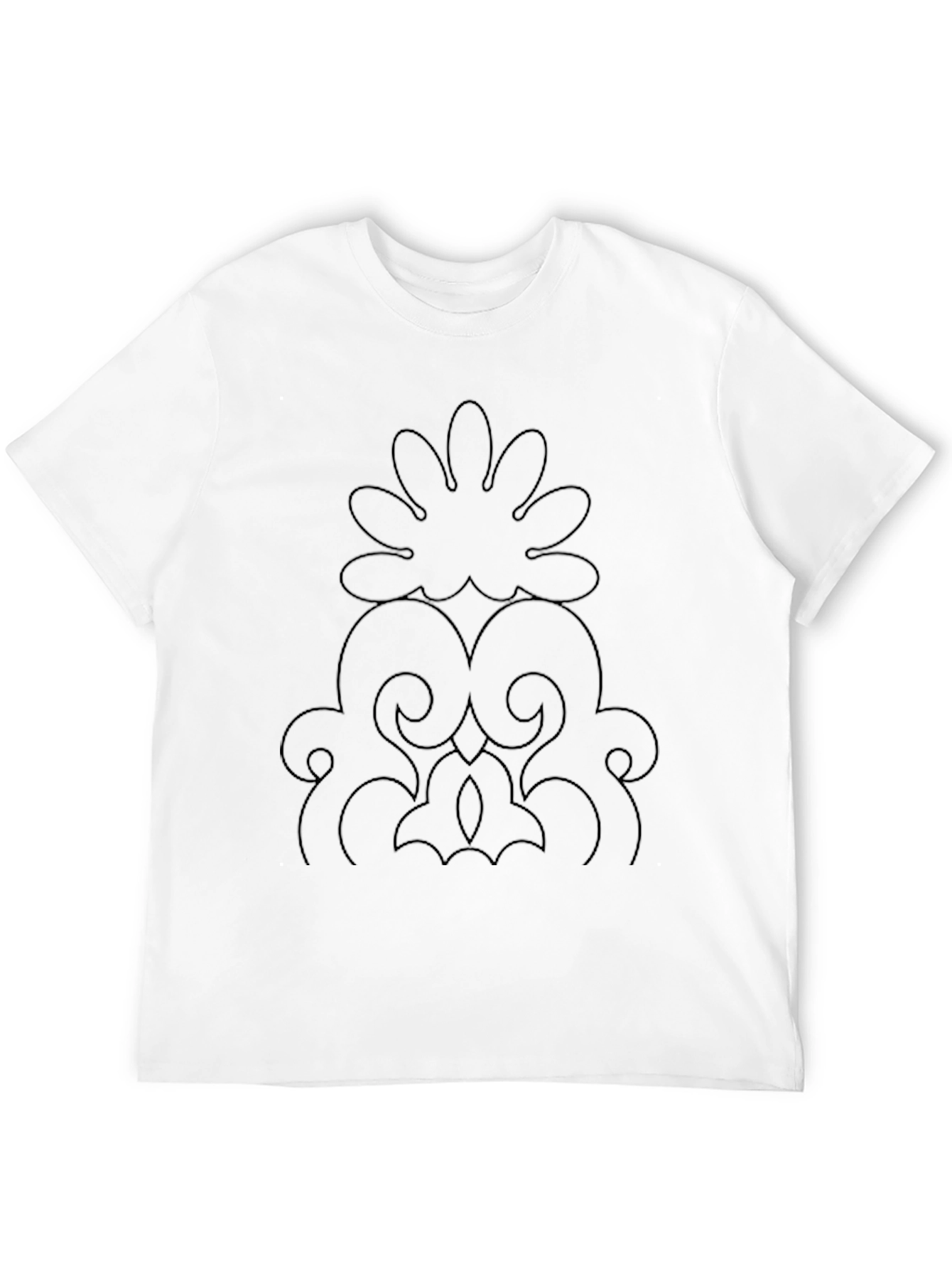 Elegant Floral Pattern Black T-Shirt
