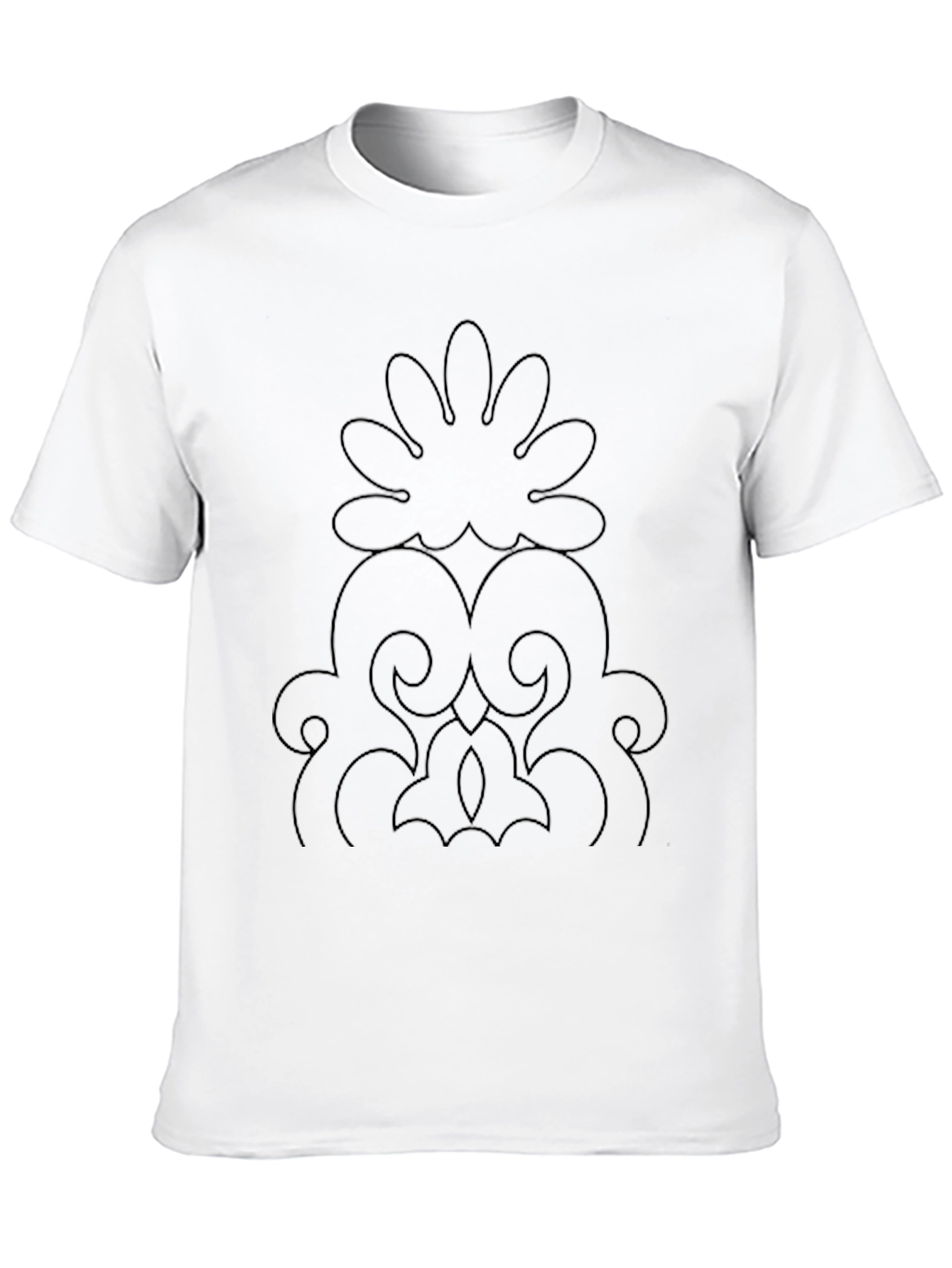 Elegant Floral Pattern Black T-Shirt