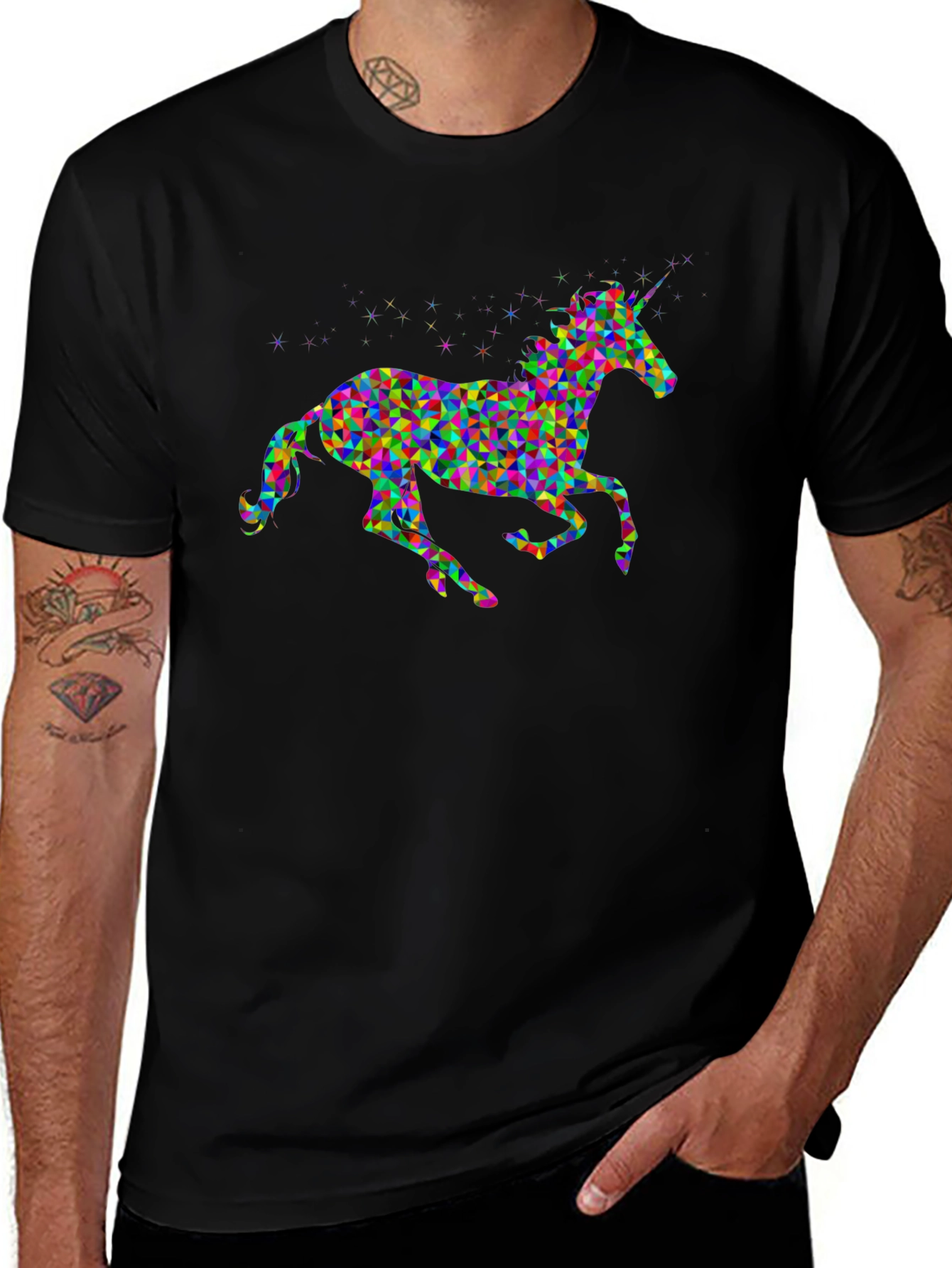 Geometric Unicorn Graphic T-Shirt