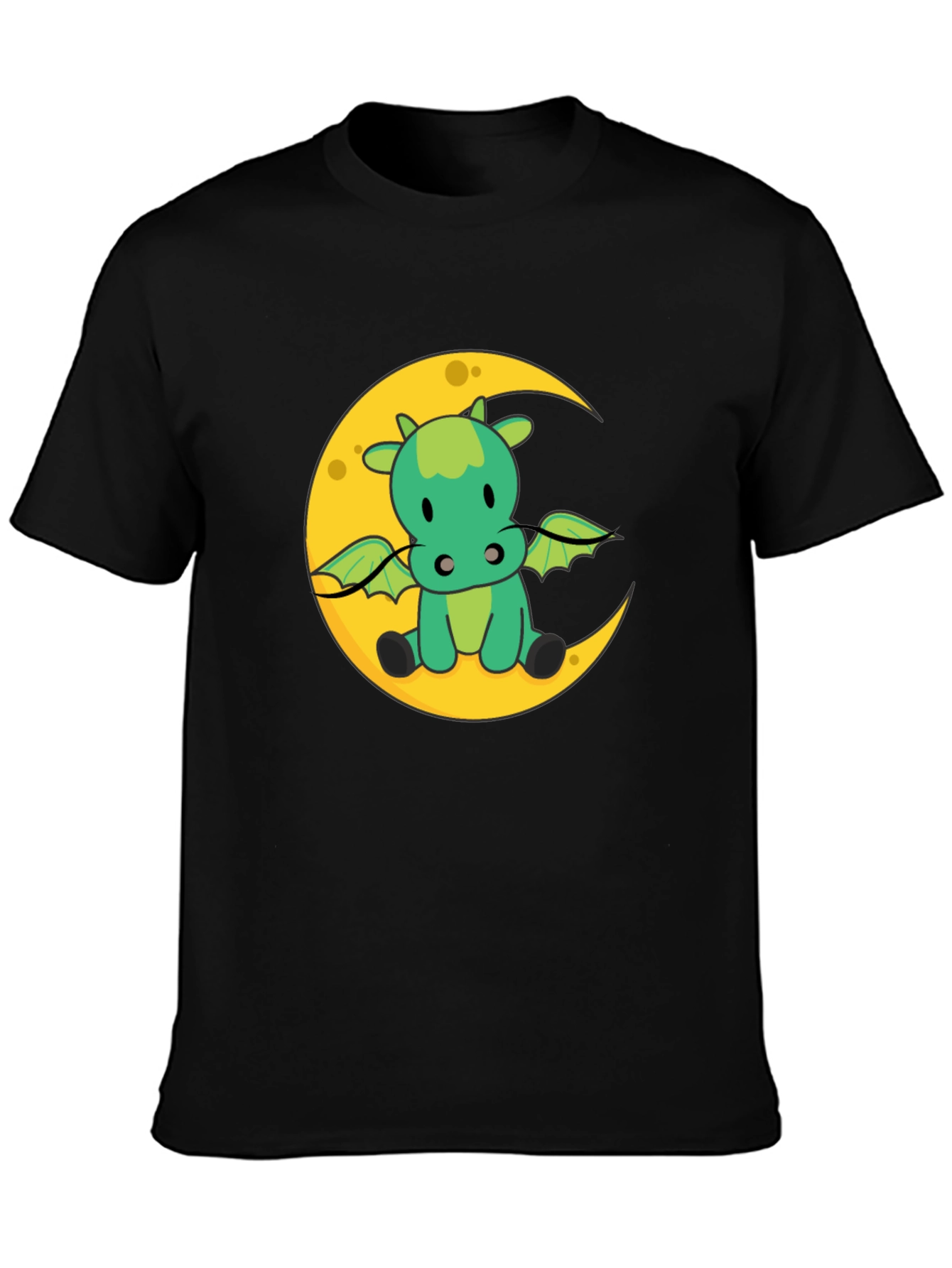 Cute Dragon on Moon Graphic T-Shirt