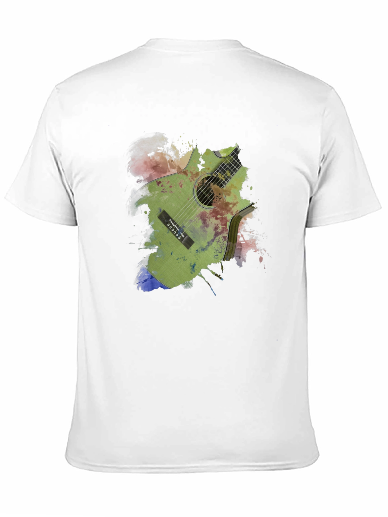 Guitar Art Print Mens Black T-Shirt