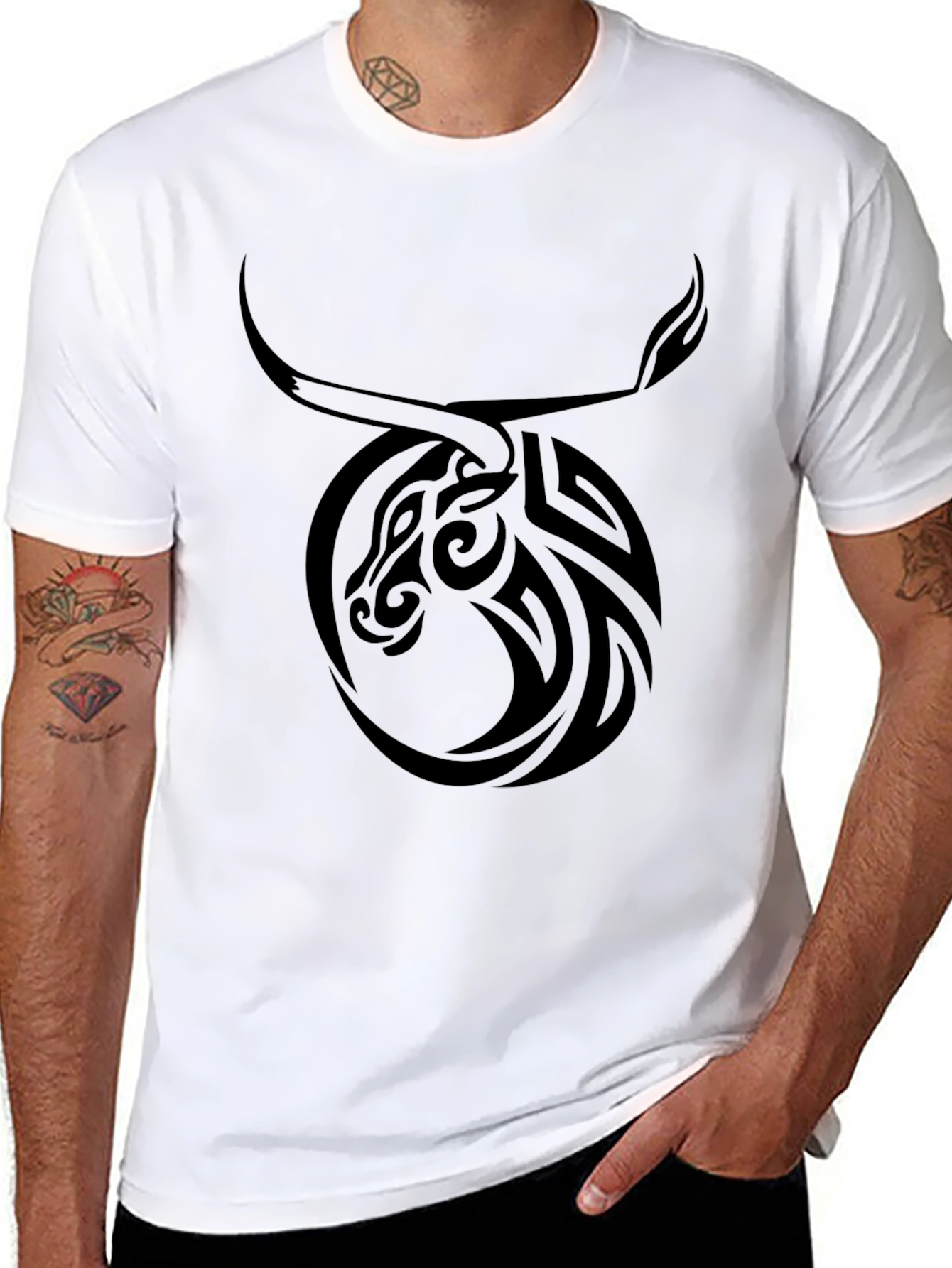 Tribal Taurus Graphic Tee - Black