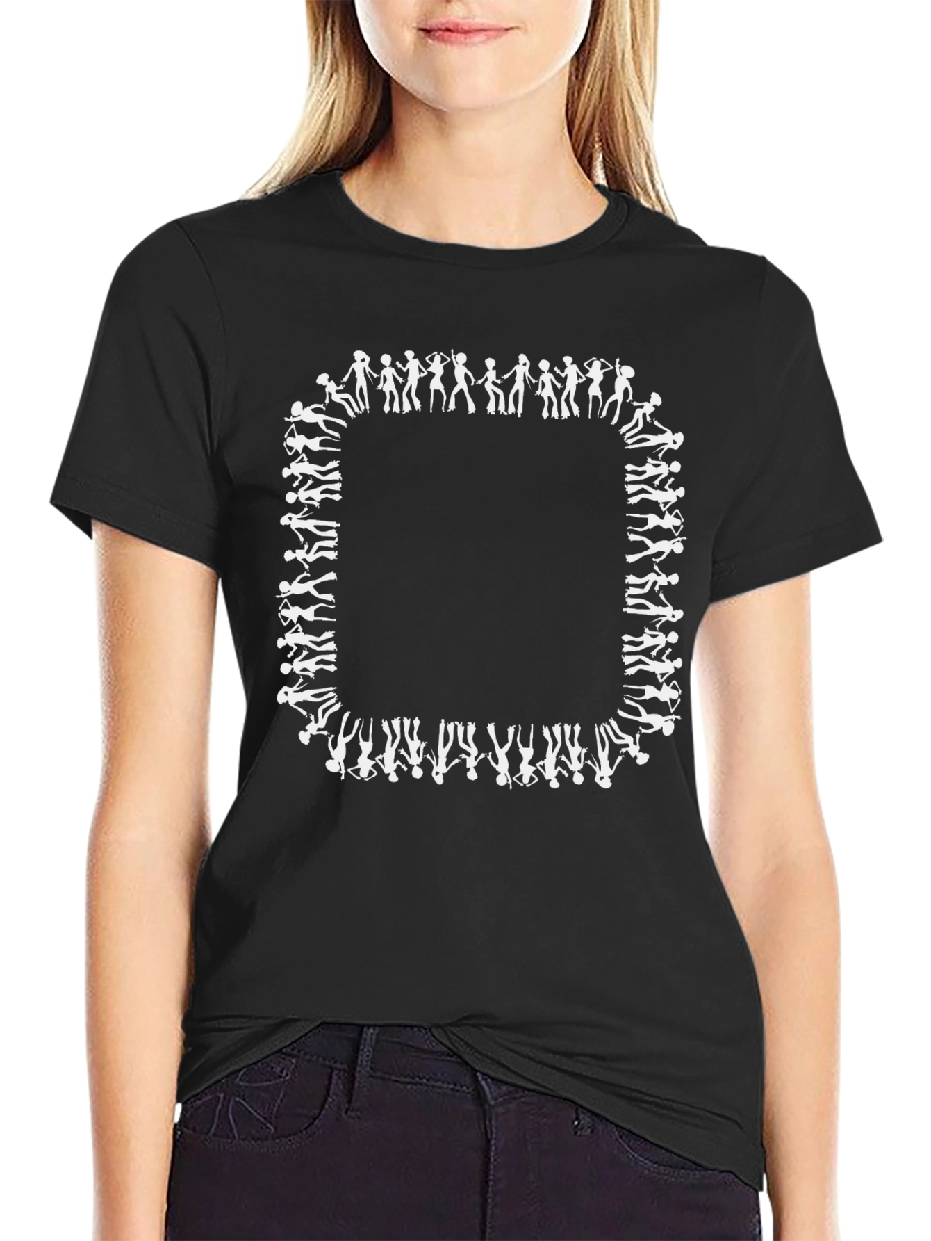 Silhouette Dancer Border Black T-Shirt