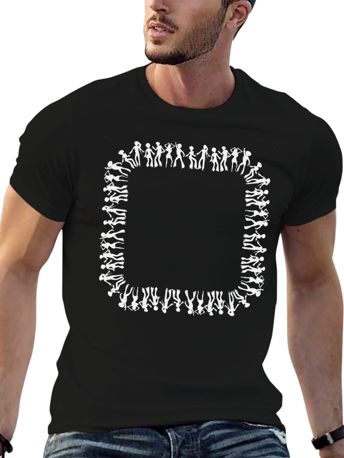 Silhouette Dancer Border Black T-Shirt