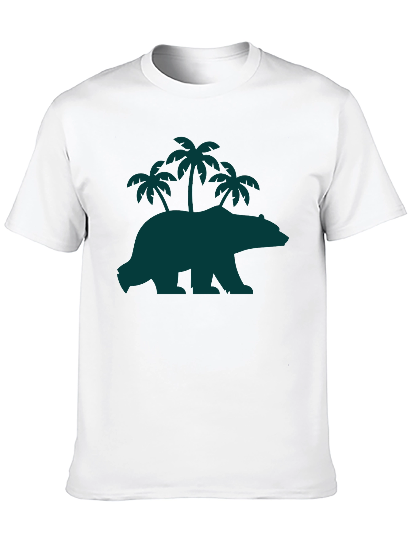 Bear & Palm Tree Graphic Tee - Casual Style