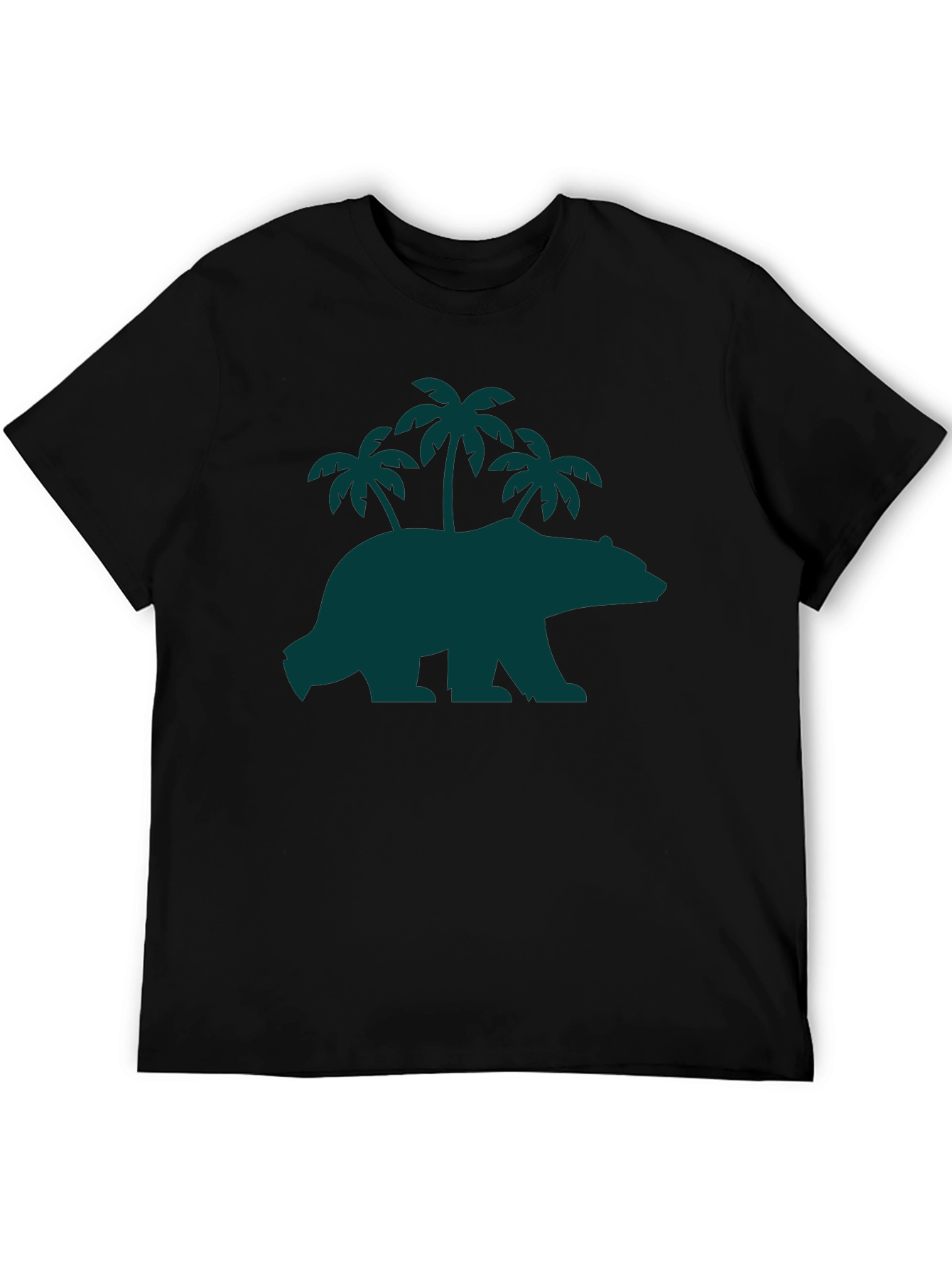 Bear & Palm Tree Graphic Tee - Casual Style