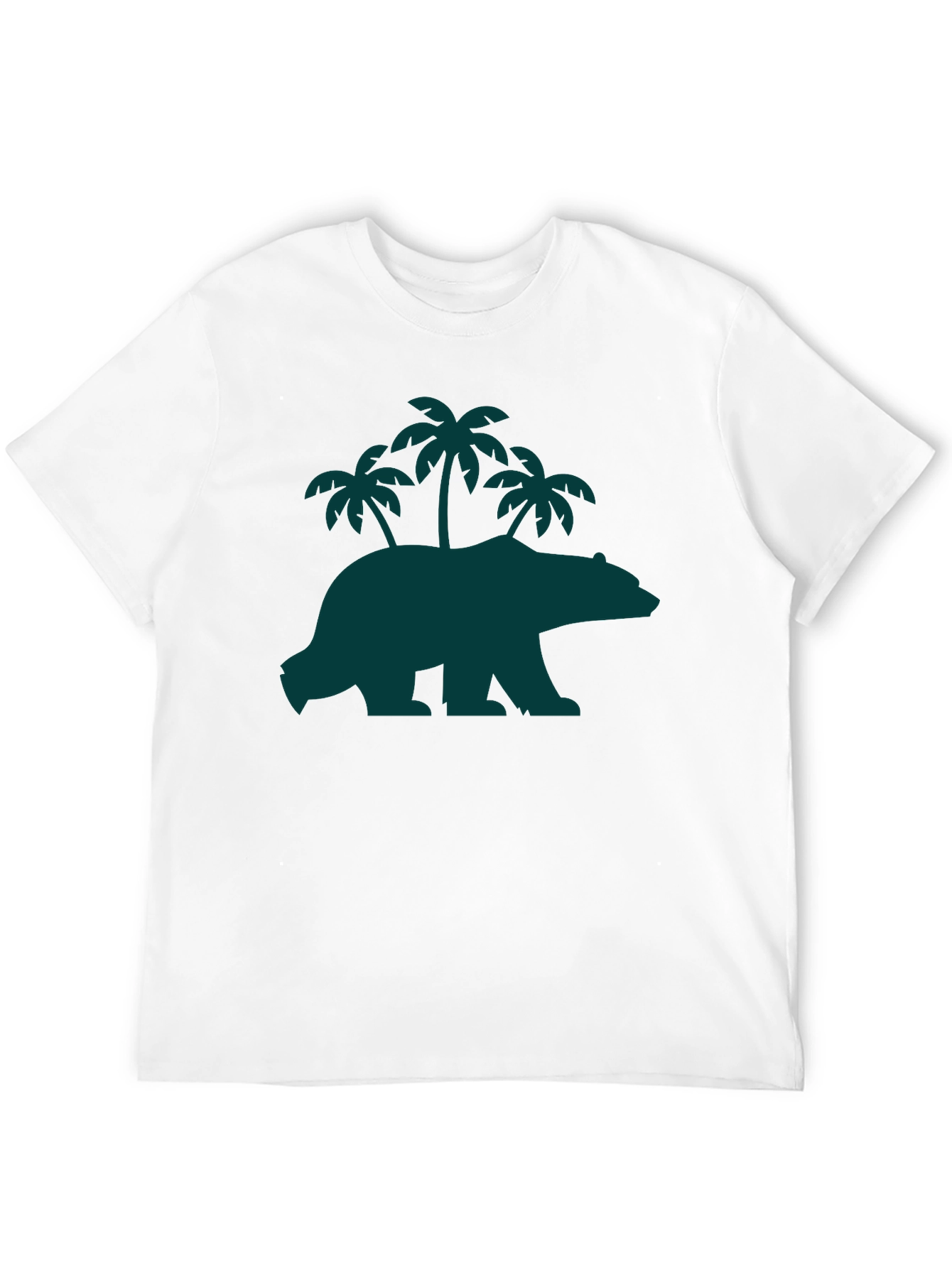 Bear & Palm Tree Graphic Tee - Casual Style