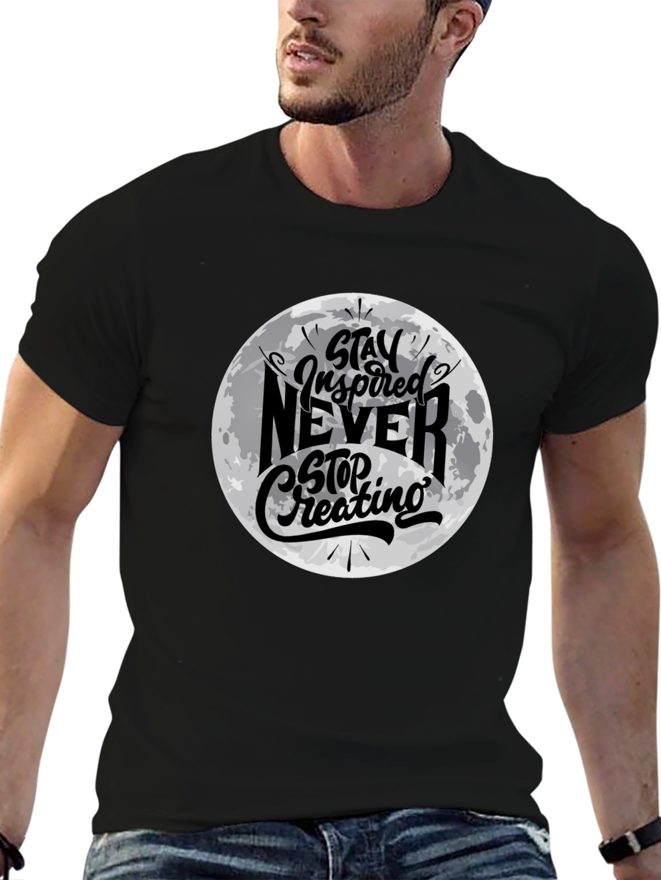 Stay Inspired Graphic Black T-Shirt