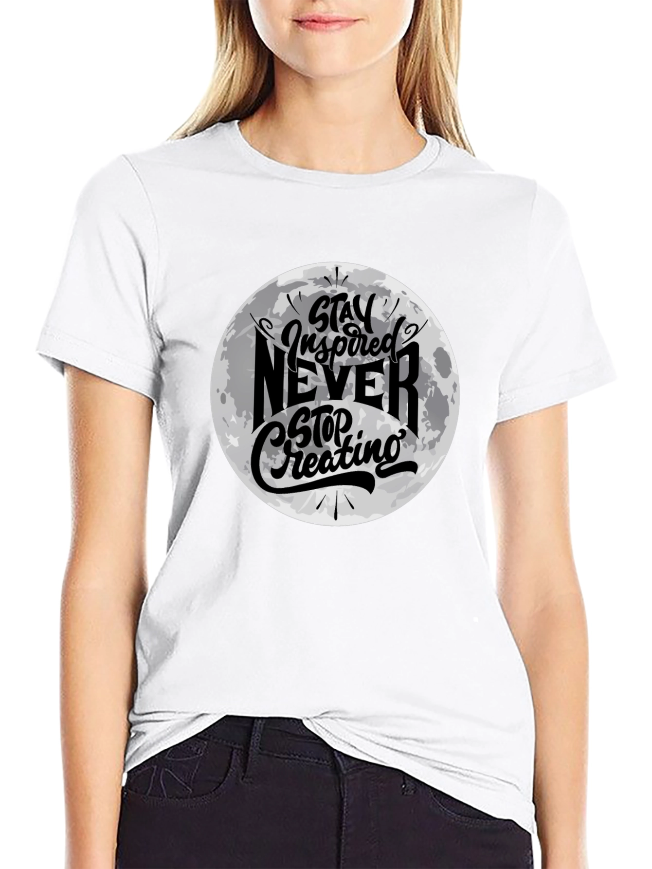 Stay Inspired Graphic Black T-Shirt