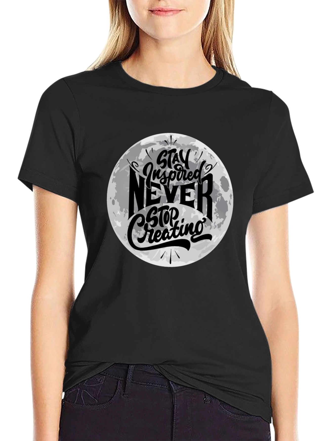 Stay Inspired Graphic Black T-Shirt