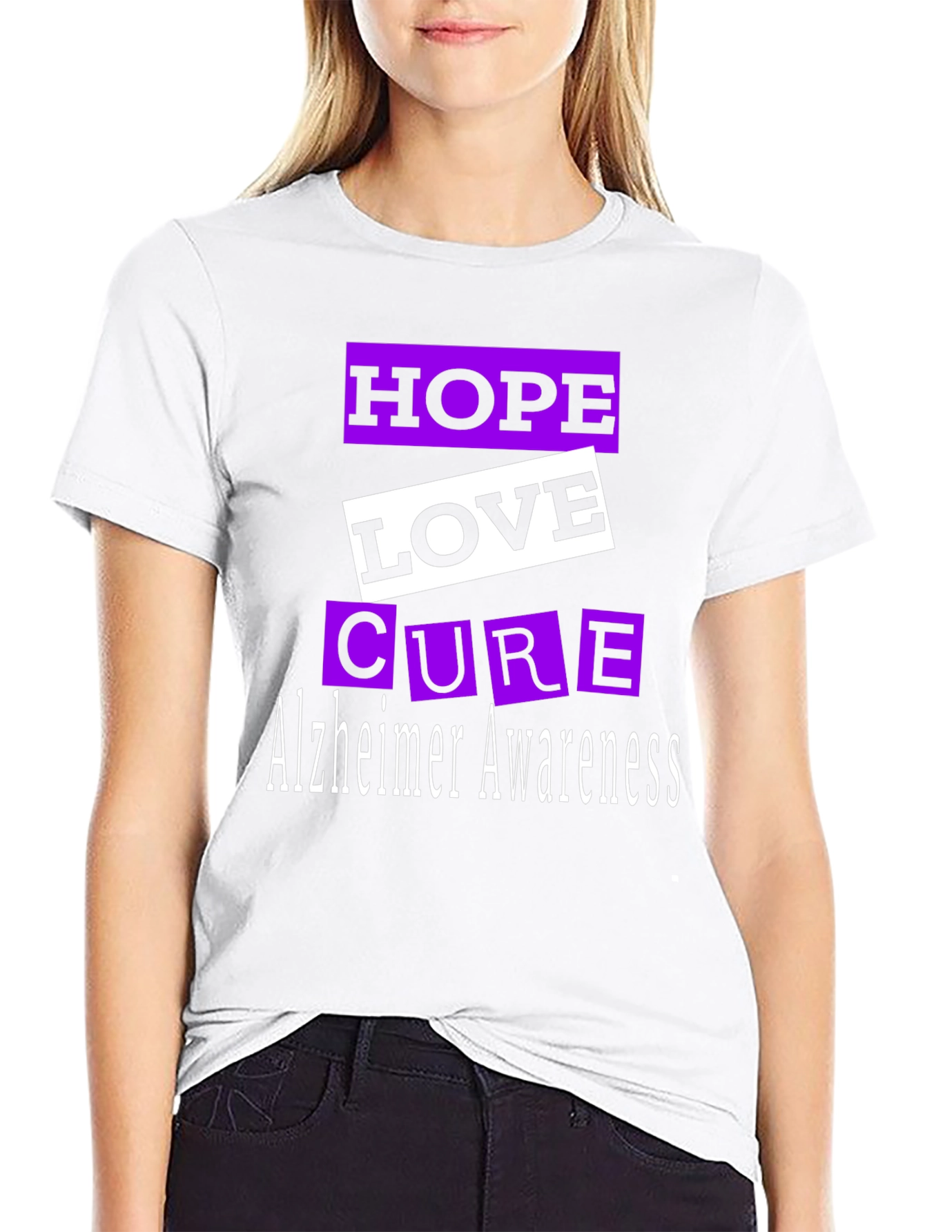 Hope Love Cure Alzheimers Awareness T-Shirt