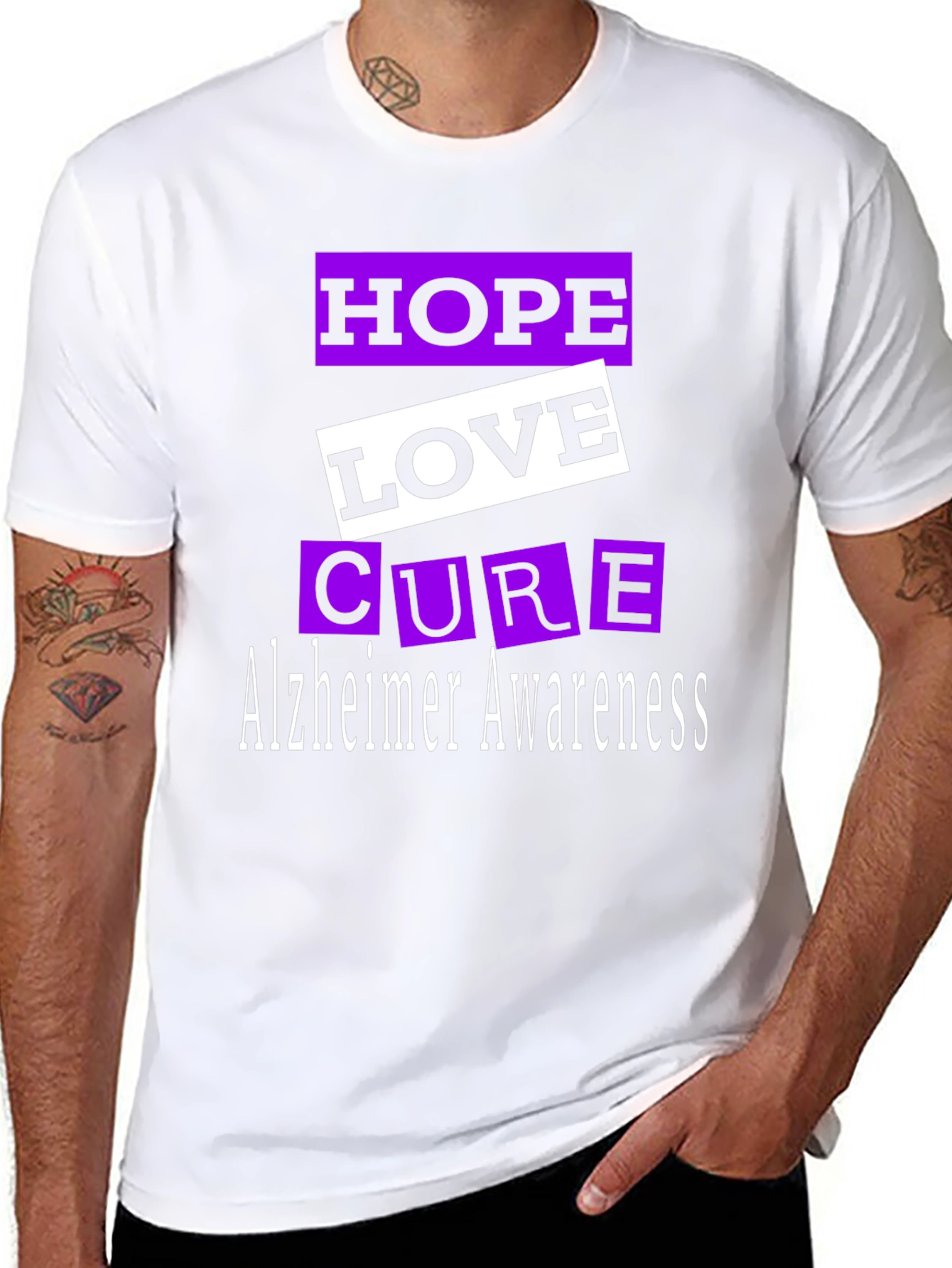 Hope Love Cure Alzheimers Awareness T-Shirt