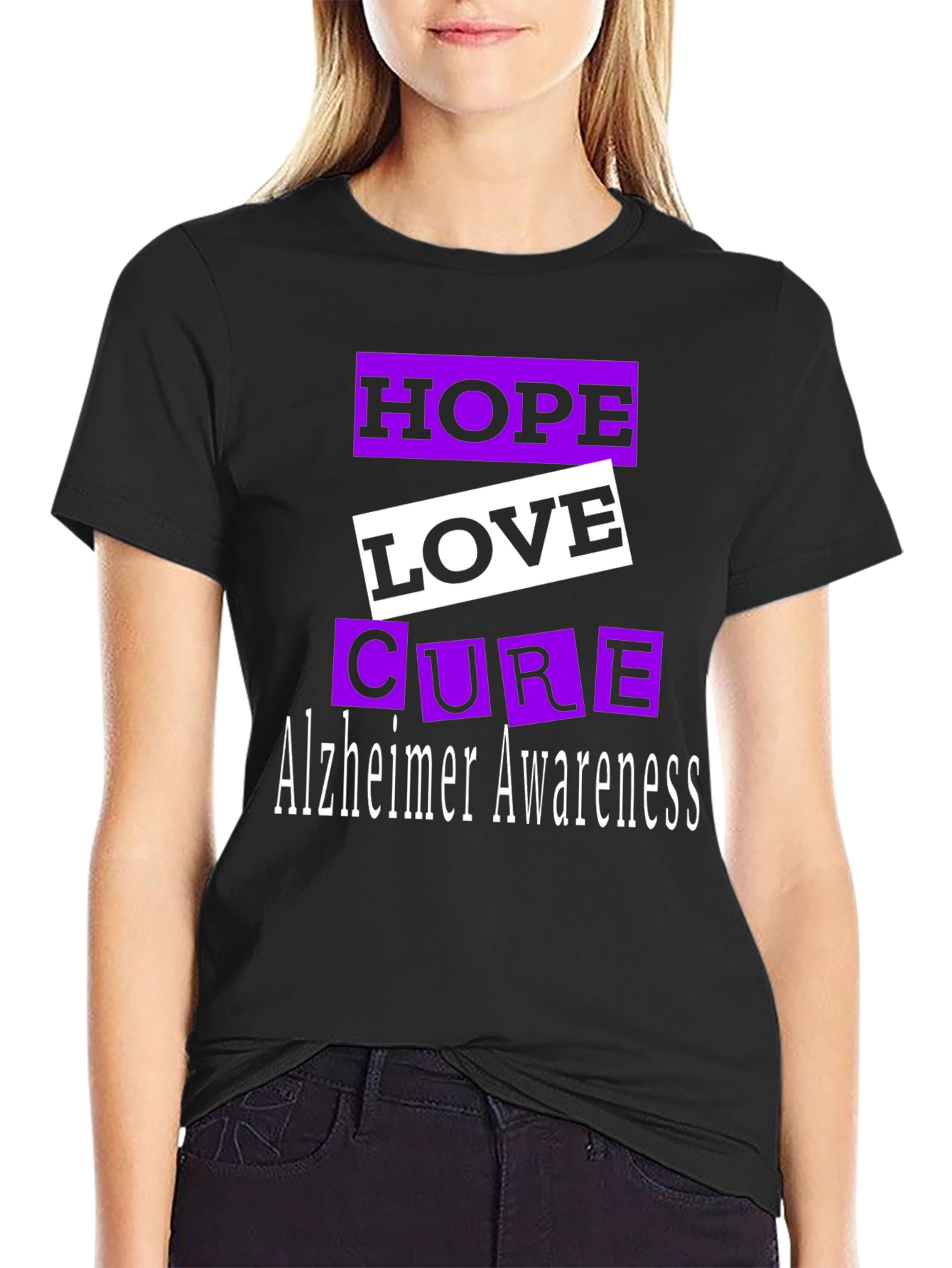 Hope Love Cure Alzheimers Awareness T-Shirt