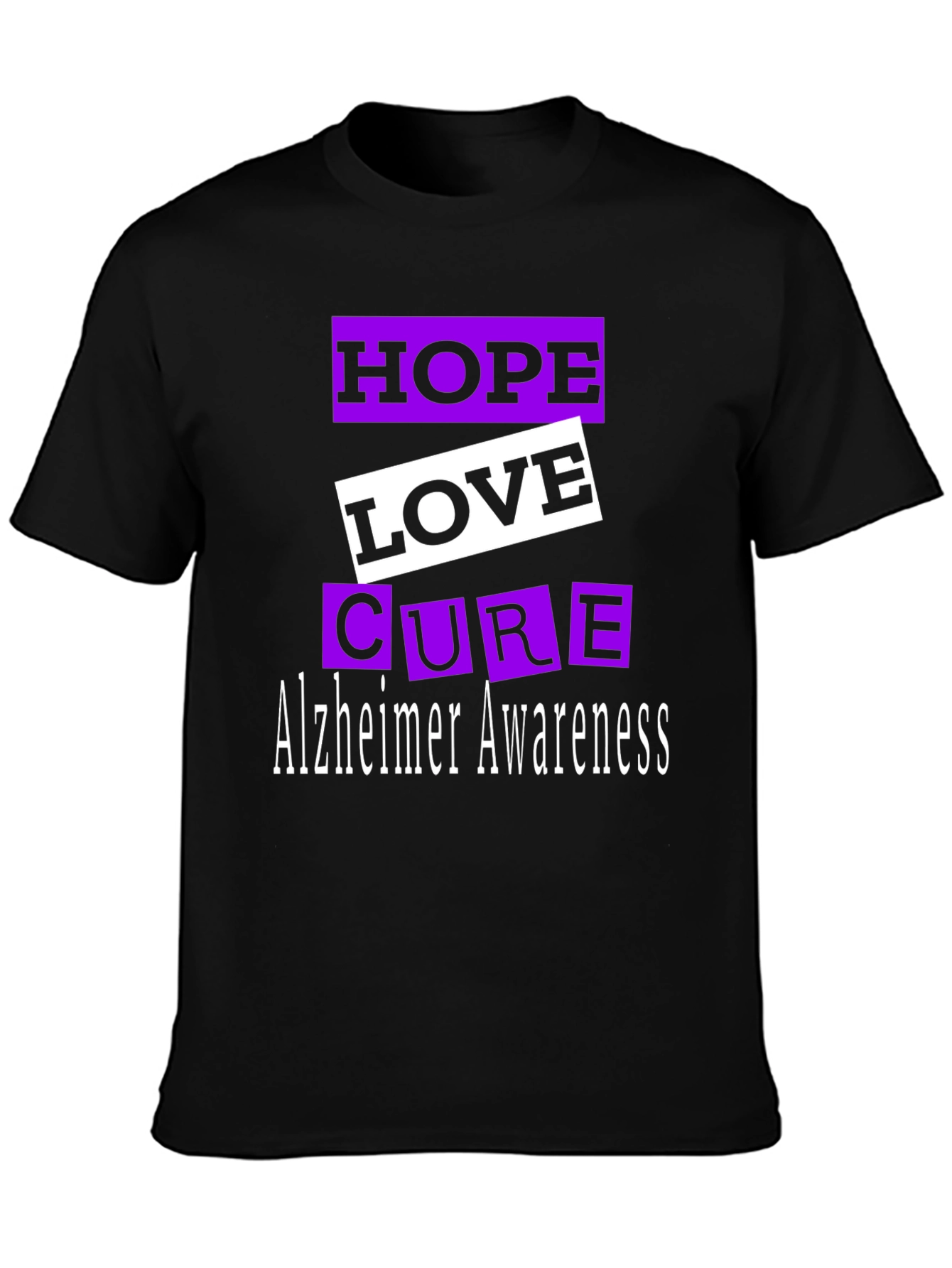 Hope Love Cure Alzheimers Awareness T-Shirt