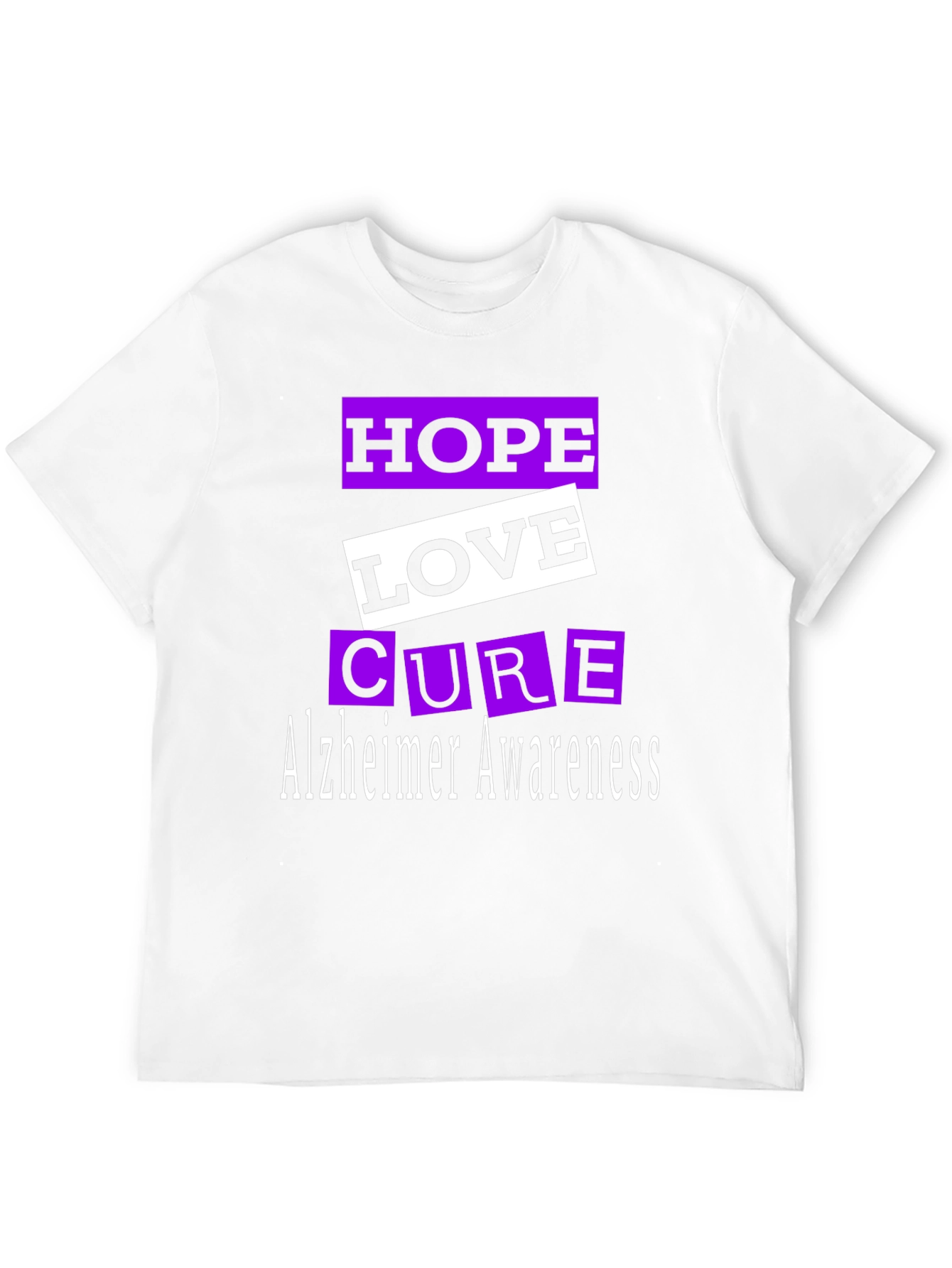 Hope Love Cure Alzheimers Awareness T-Shirt