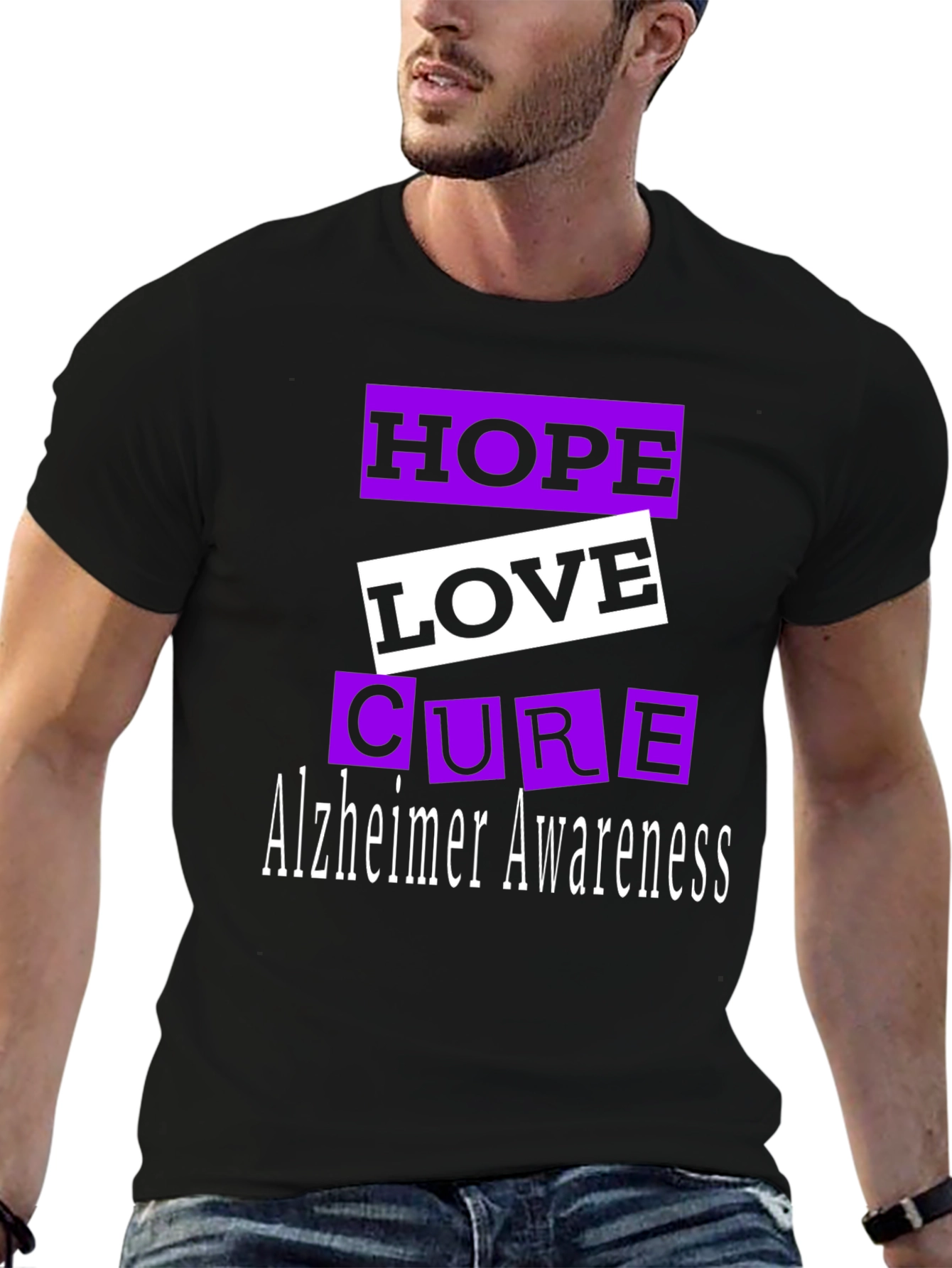 Hope Love Cure Alzheimers Awareness T-Shirt