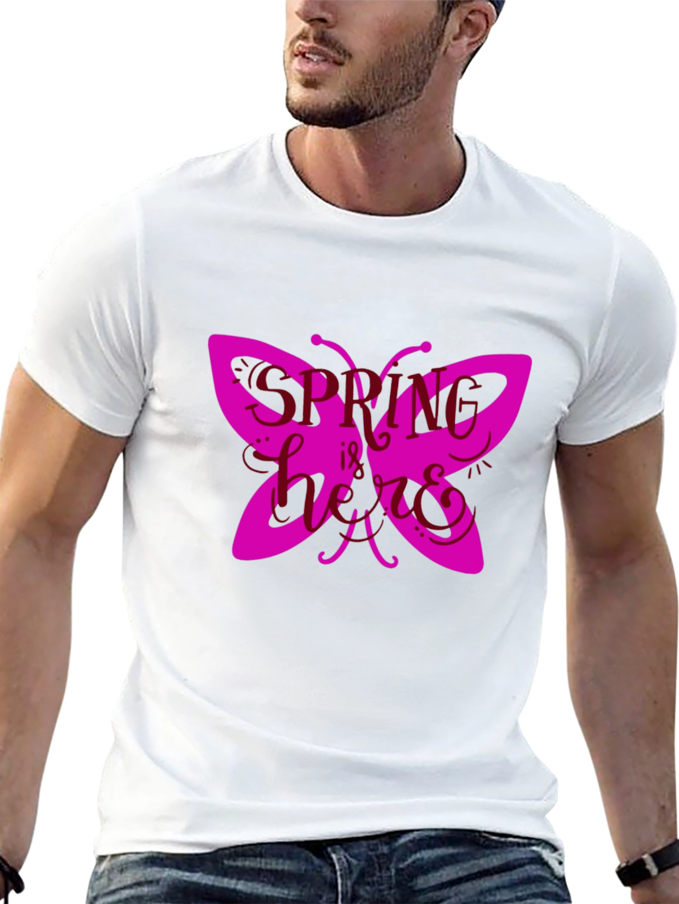 Spring Butterfly Graphic Tee - Black