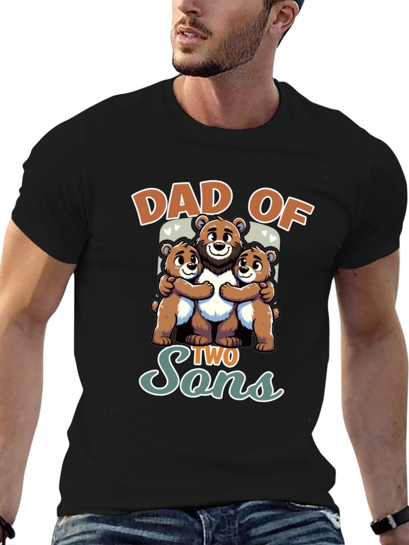 Dad of Two Sons Bear T-Shirt
