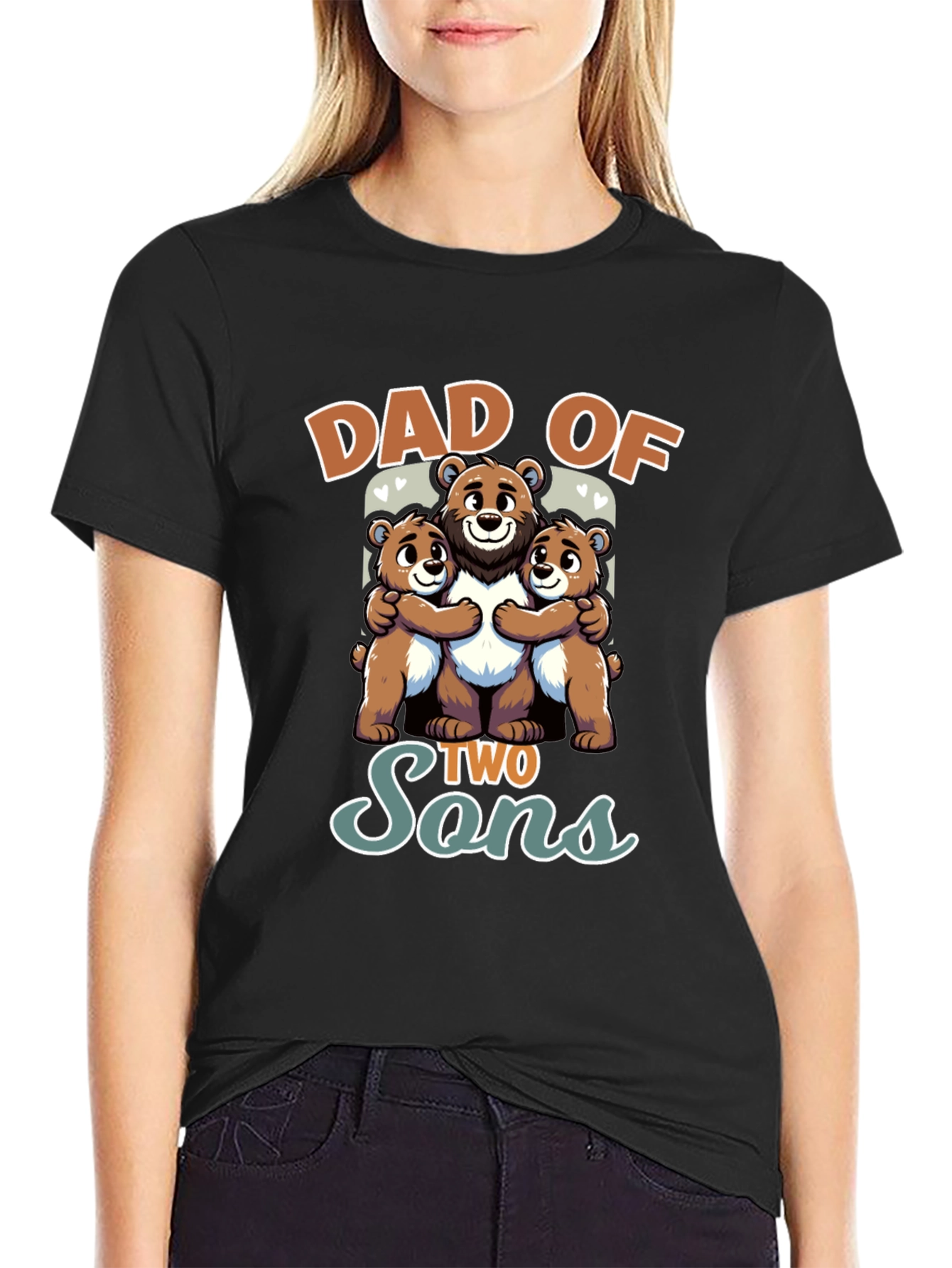 Dad of Two Sons Bear T-Shirt