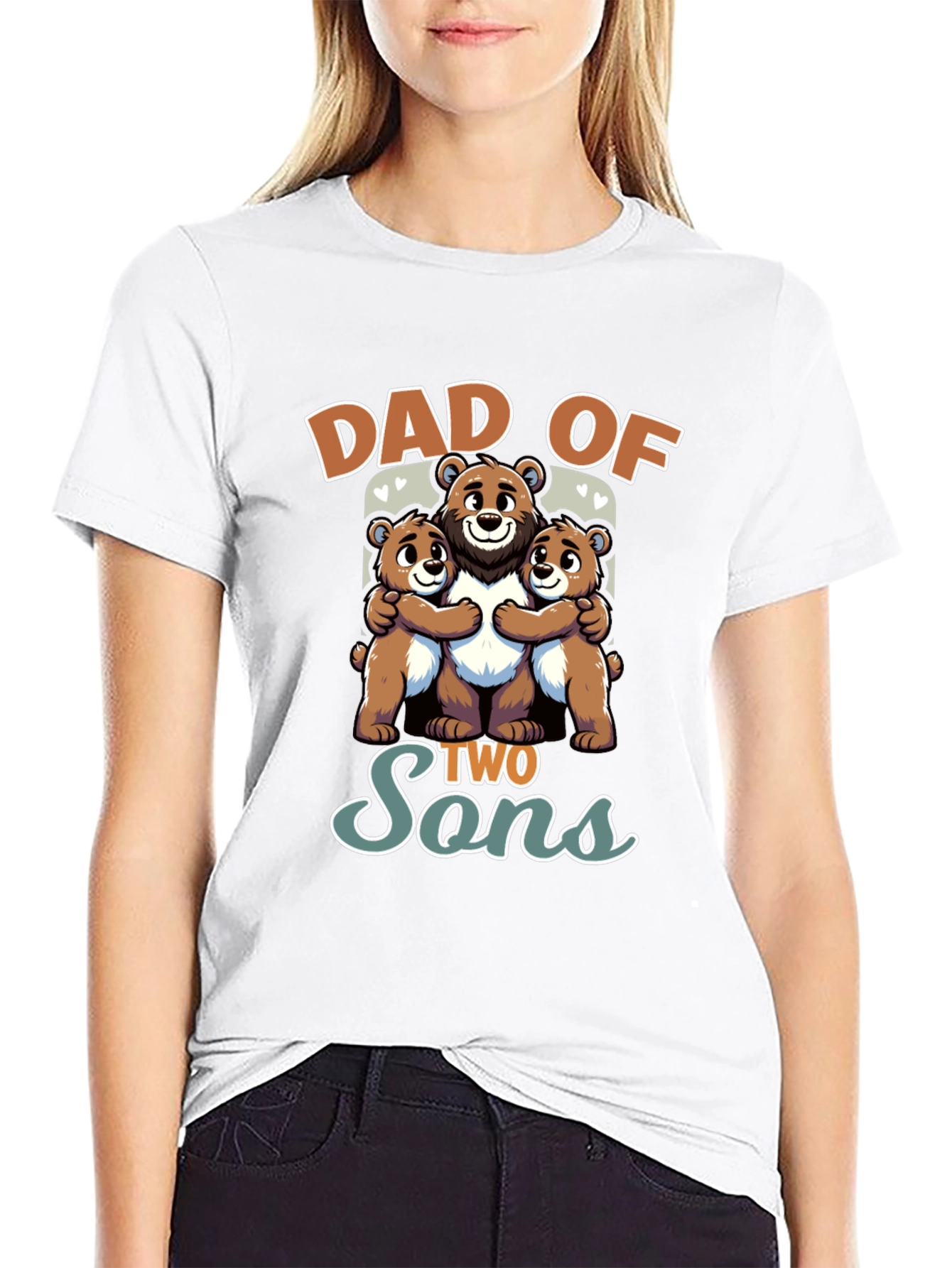 Dad of Two Sons Bear T-Shirt