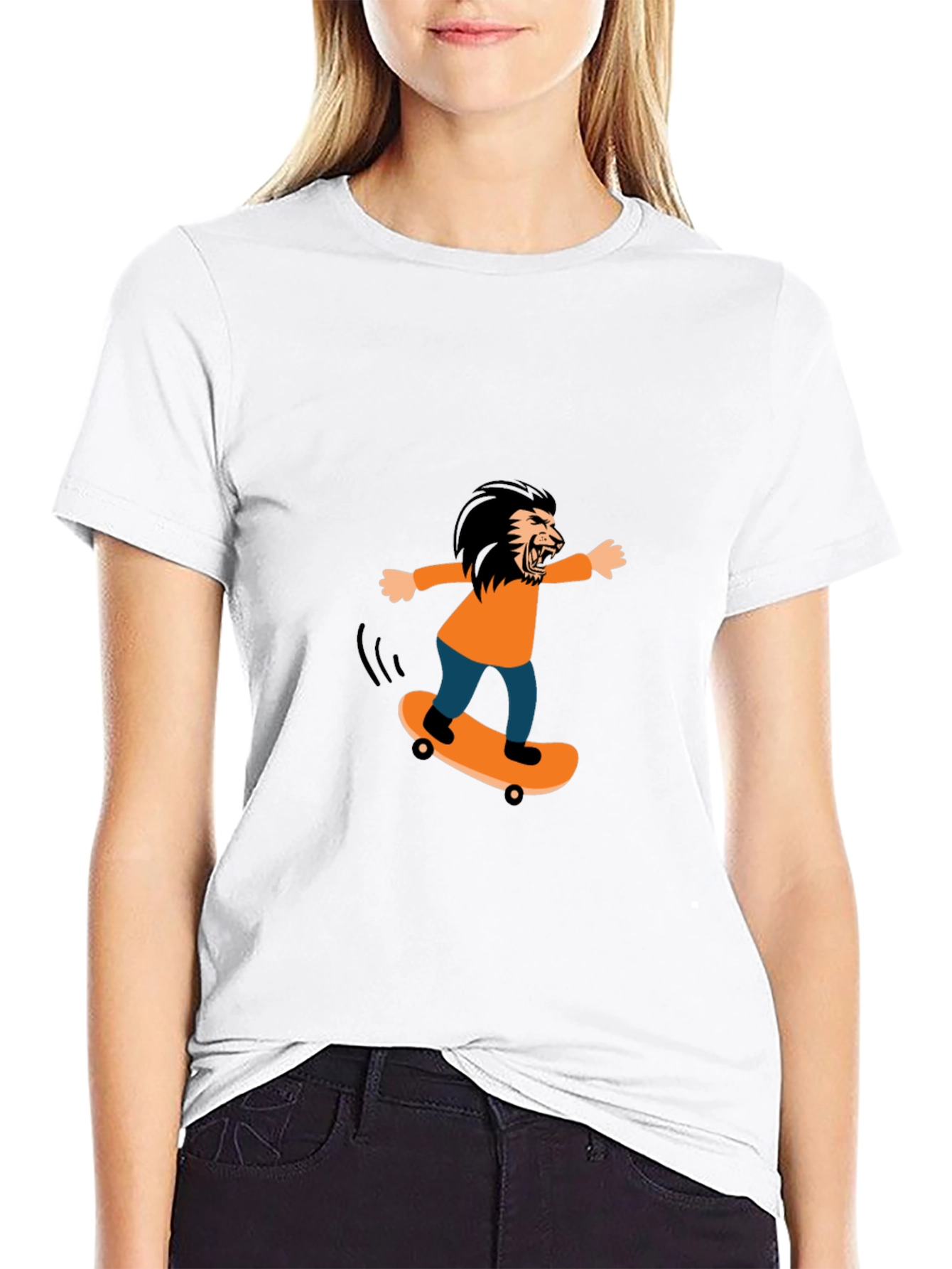 Skateboarding Lion Graphic Tee