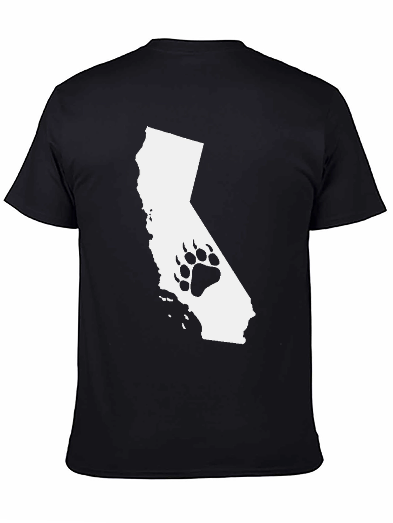 California Bear Paw Print Graphic T-Shirt