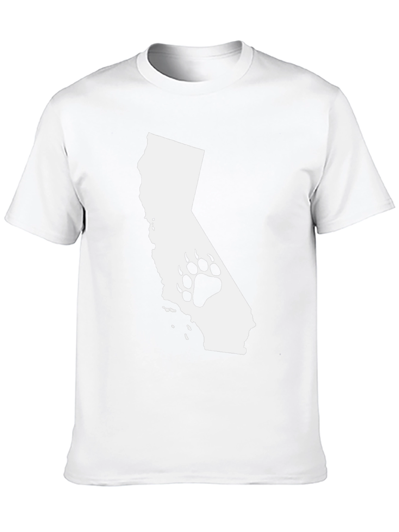 California Bear Paw Print Graphic T-Shirt