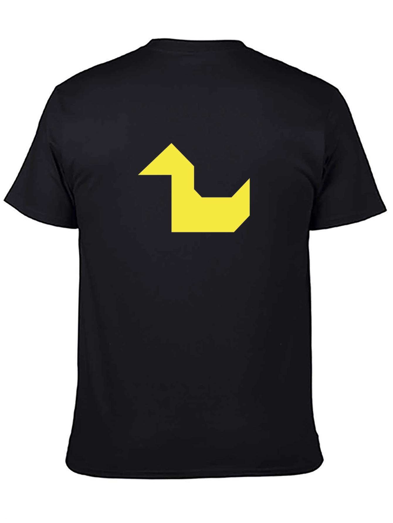 Geometric Duck Graphic Tee - Black Cotton Casual Shirt