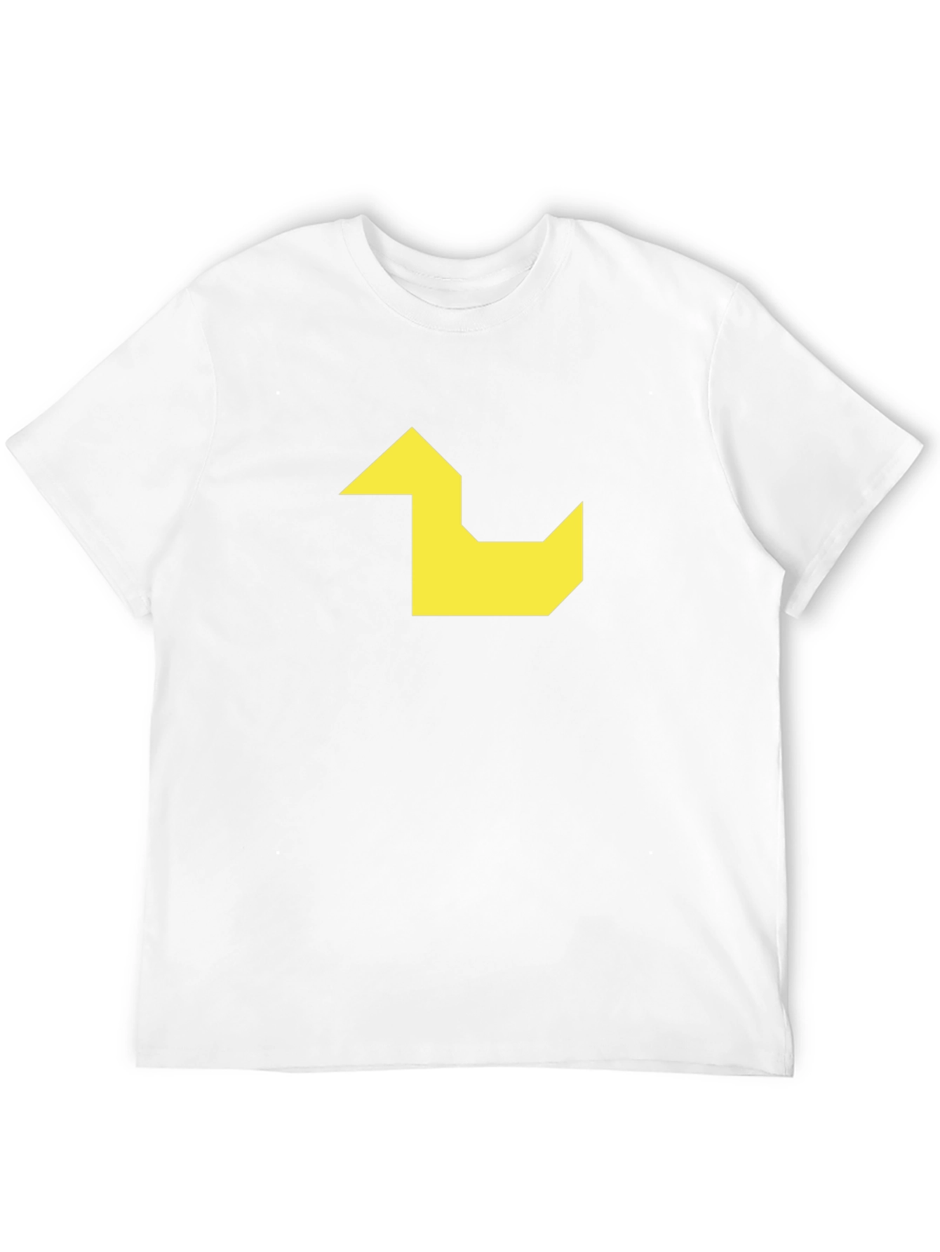Geometric Duck Graphic Tee - Black Cotton Casual Shirt