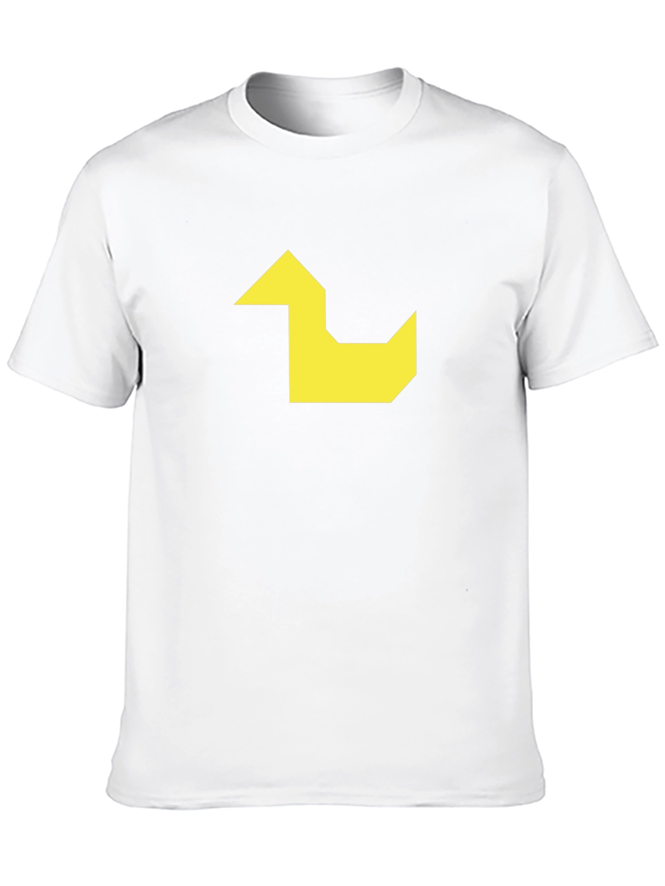 Geometric Duck Graphic Tee - Black Cotton Casual Shirt