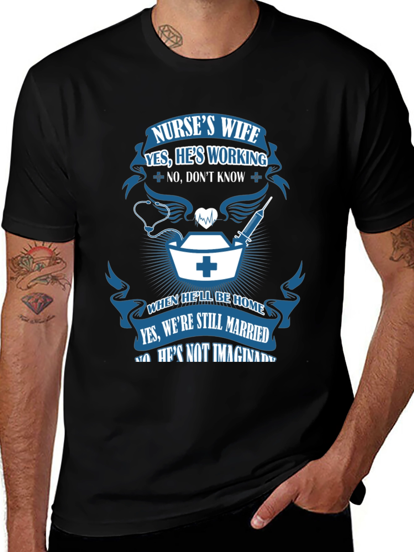 Nurses Wife Graphic T-Shirt - Husbands Job