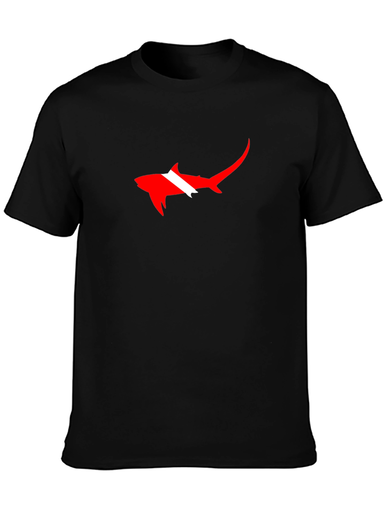 Diver Shark Graphic Tee - Black