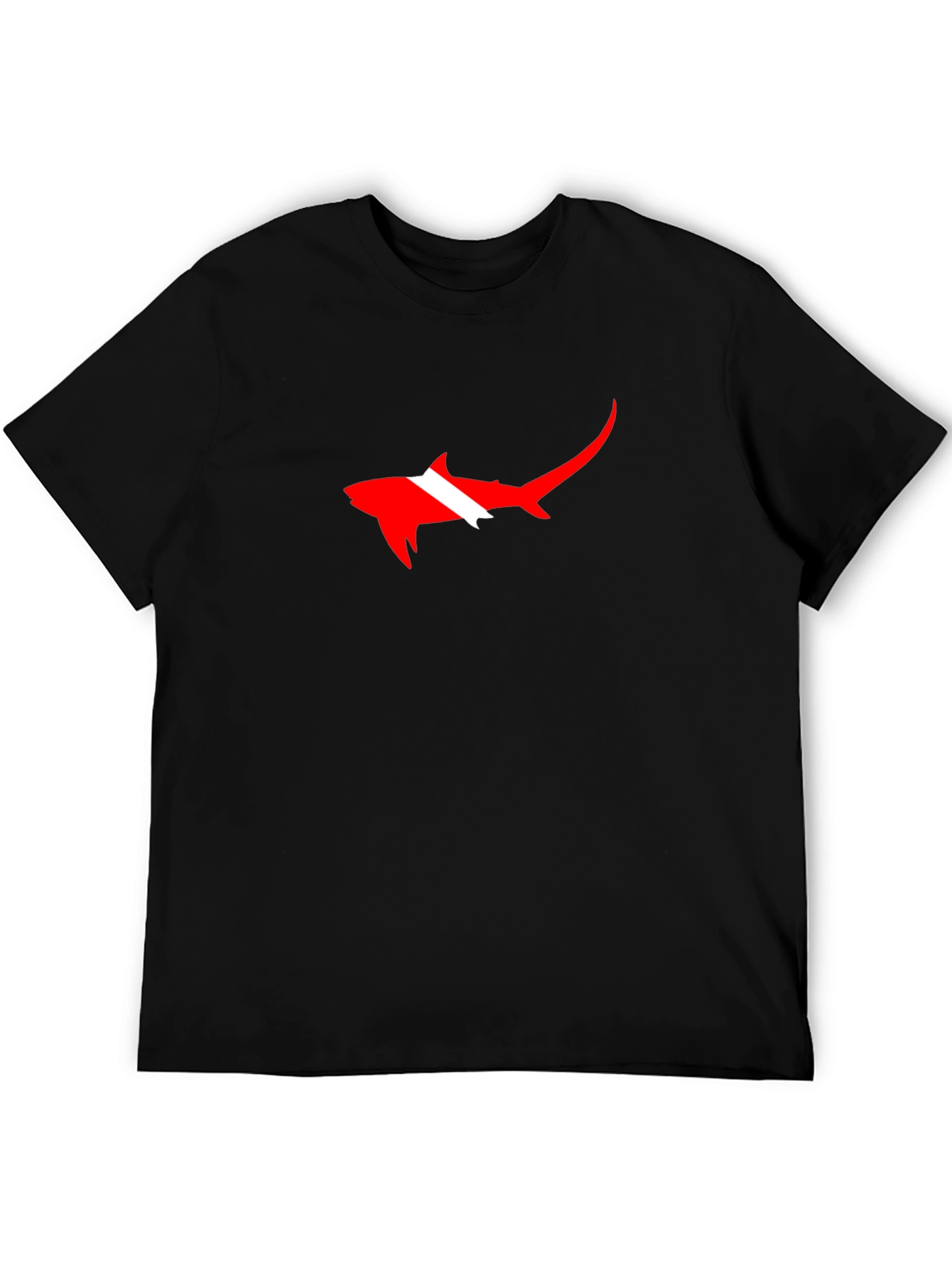 Diver Shark Graphic Tee - Black