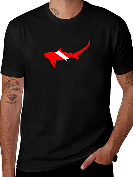 Diver Shark Graphic Tee - Black