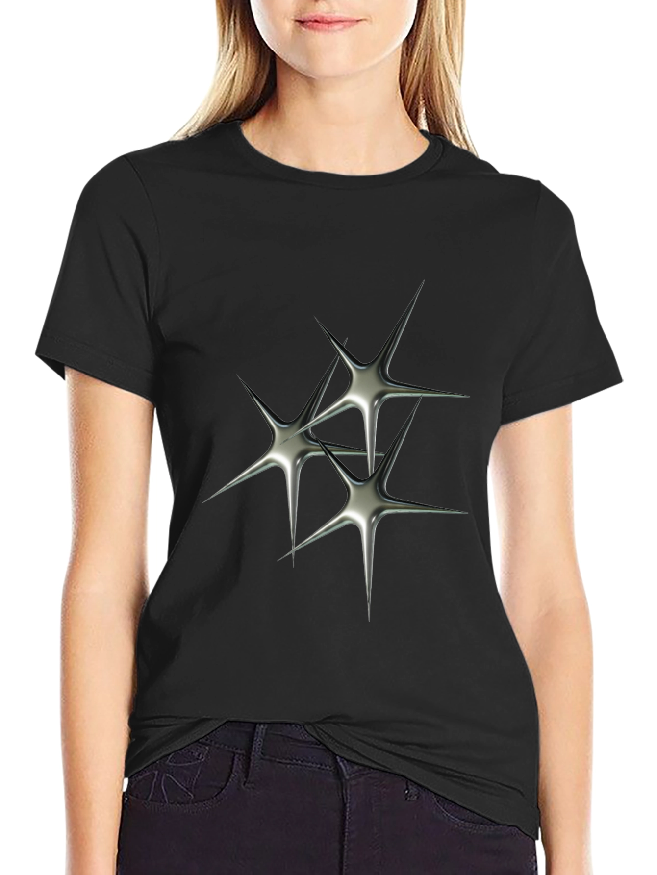 Edgy Graphic Tee - 3D Starburst Design