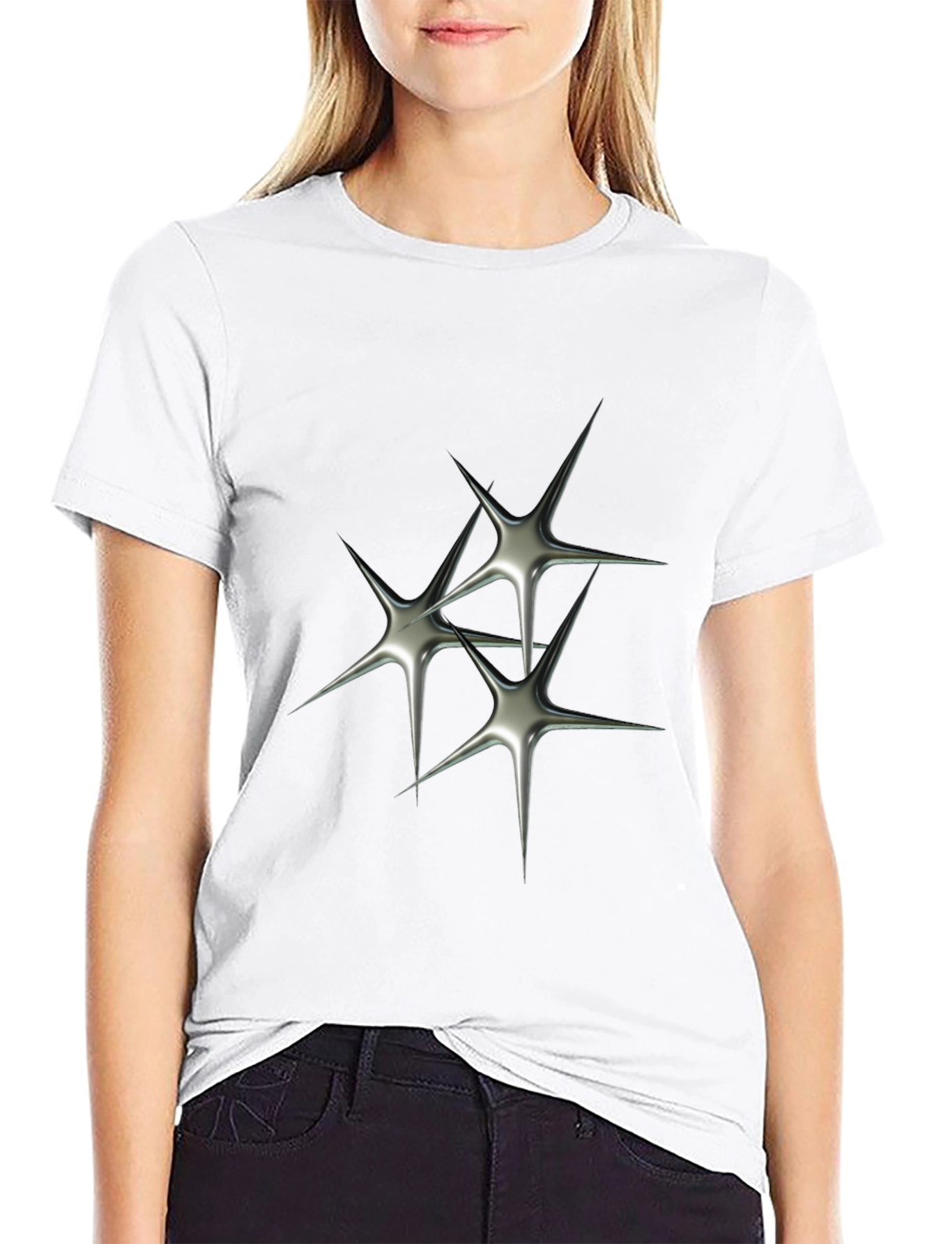 Edgy Graphic Tee - 3D Starburst Design