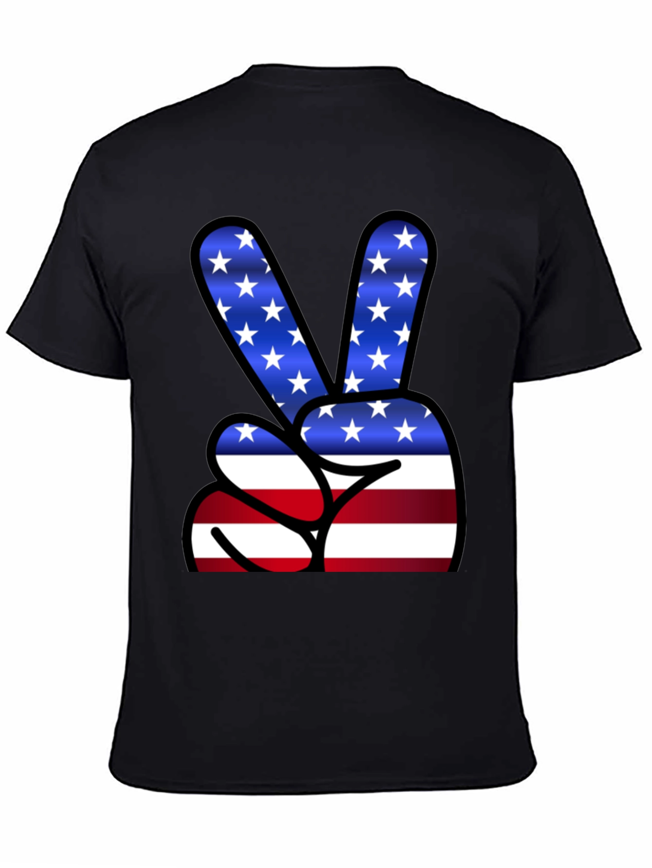 Patriotic Peace Sign T-Shirt - USA Flag Graphic Tee
