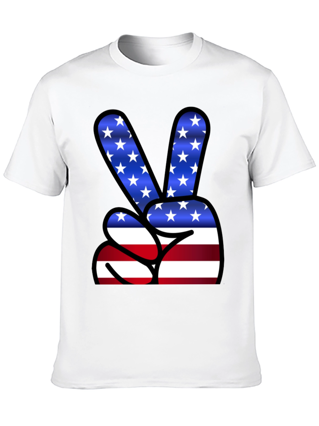 Patriotic Peace Sign T-Shirt - USA Flag Graphic Tee
