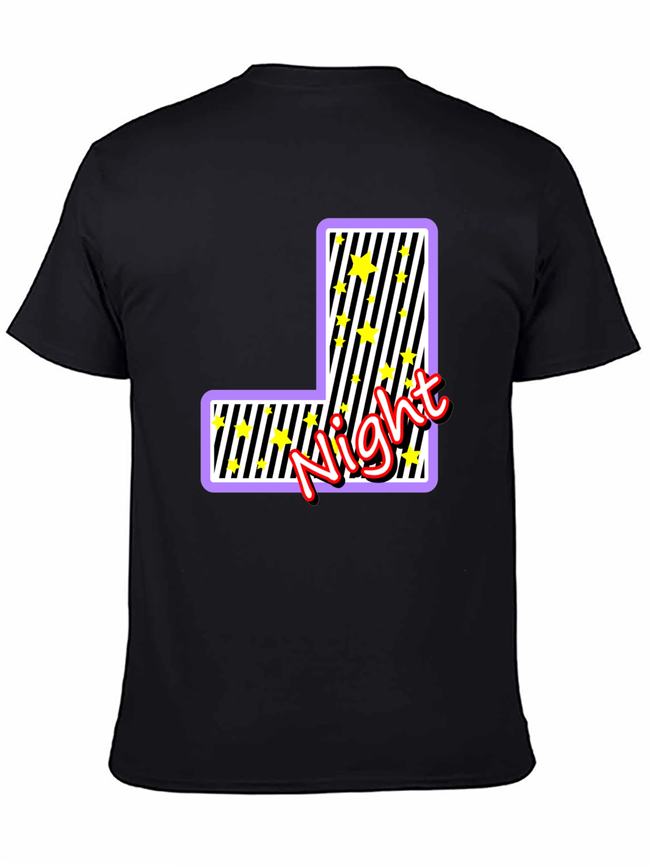 Night Letter Graphic Black T-Shirt