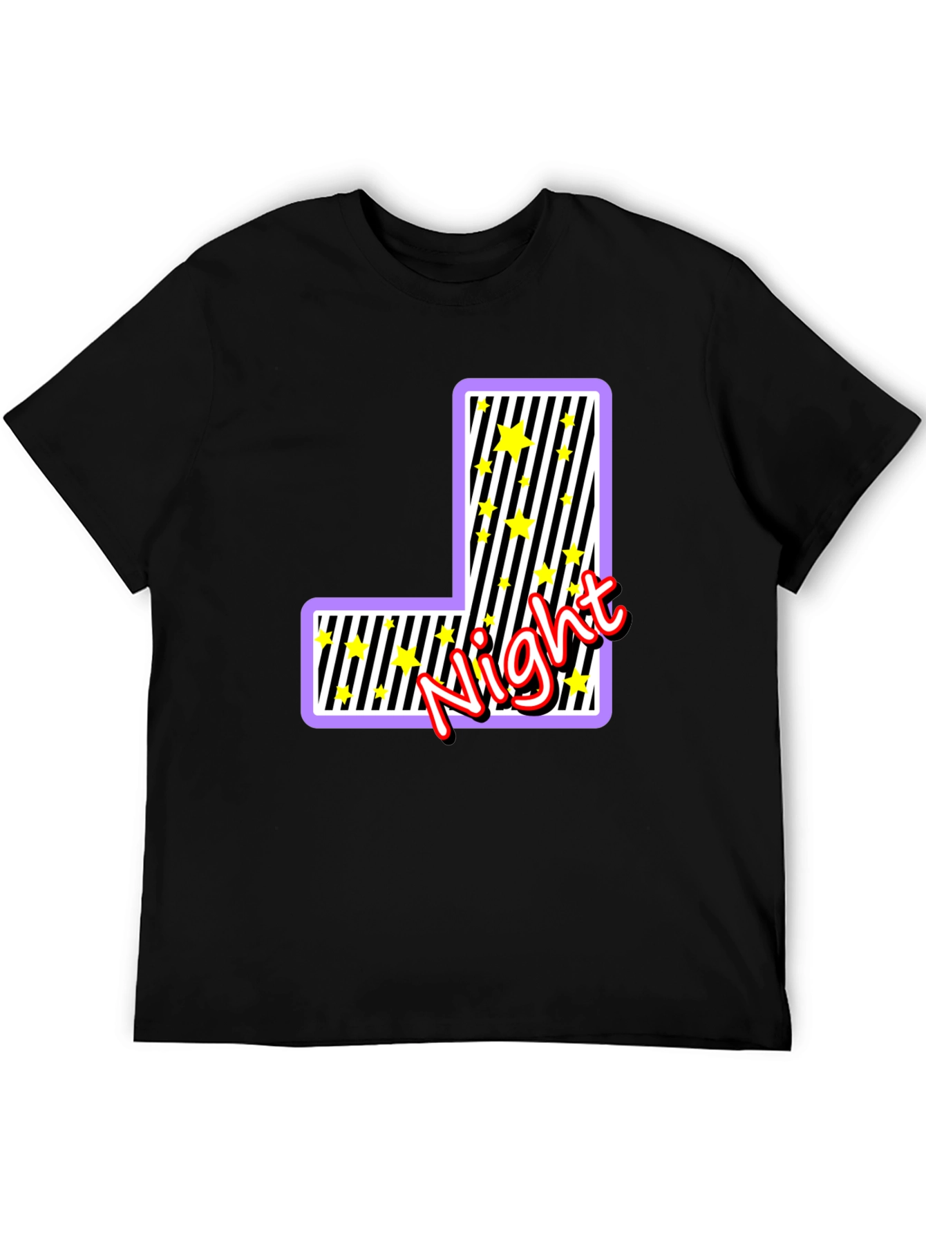 Night Letter Graphic Black T-Shirt