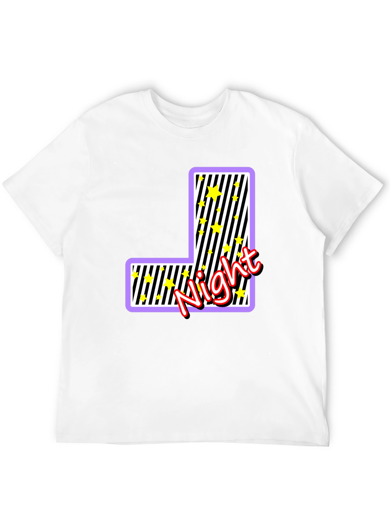Night Letter Graphic Black T-Shirt