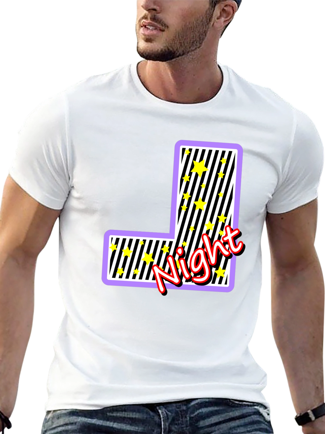 Night Letter Graphic Black T-Shirt