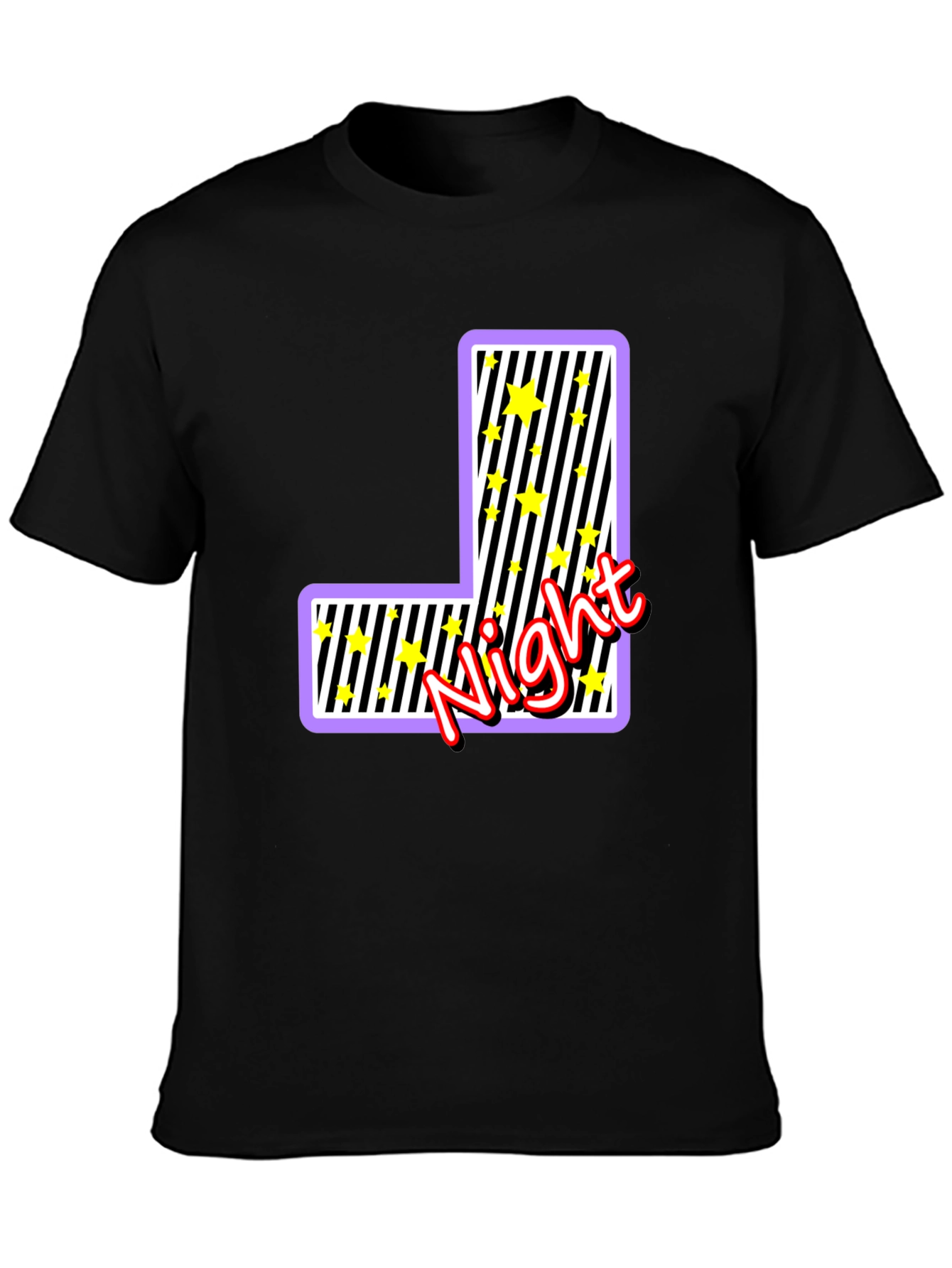 Night Letter Graphic Black T-Shirt