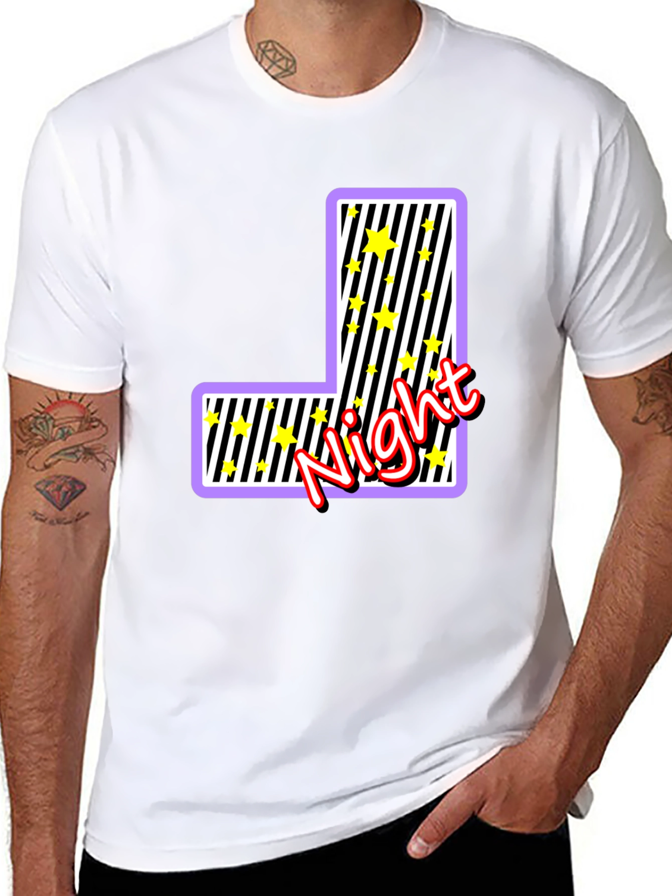 Night Letter Graphic Black T-Shirt