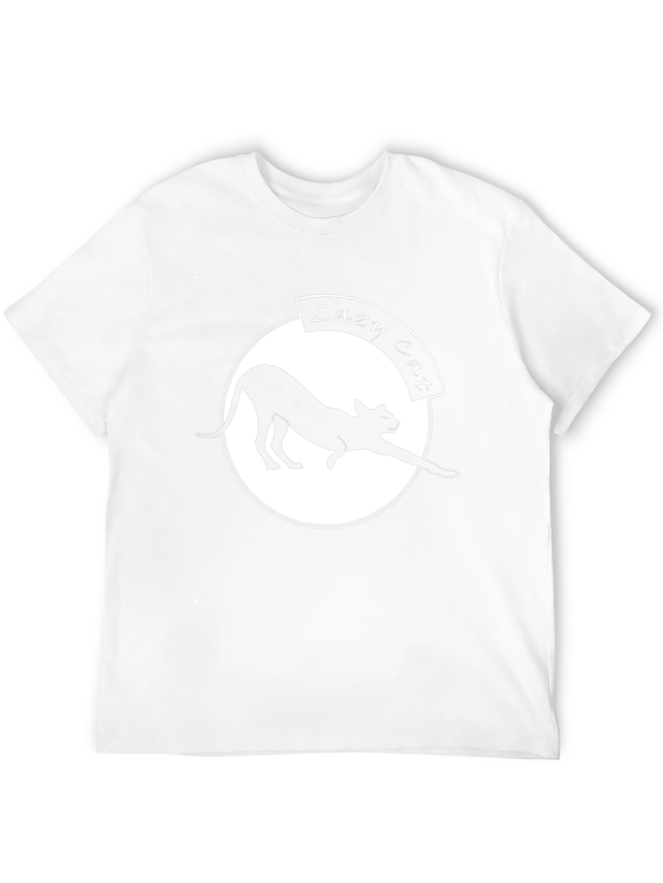 Lazy Cat Graphic Tee - Black Crew Neck