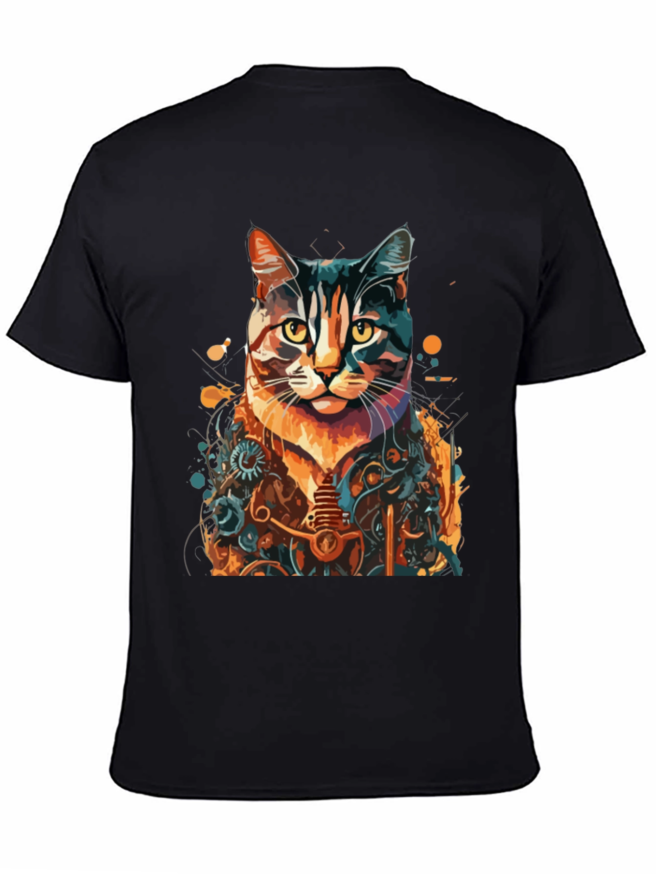 Steampunk Cat Graphic Tee - Unique Design