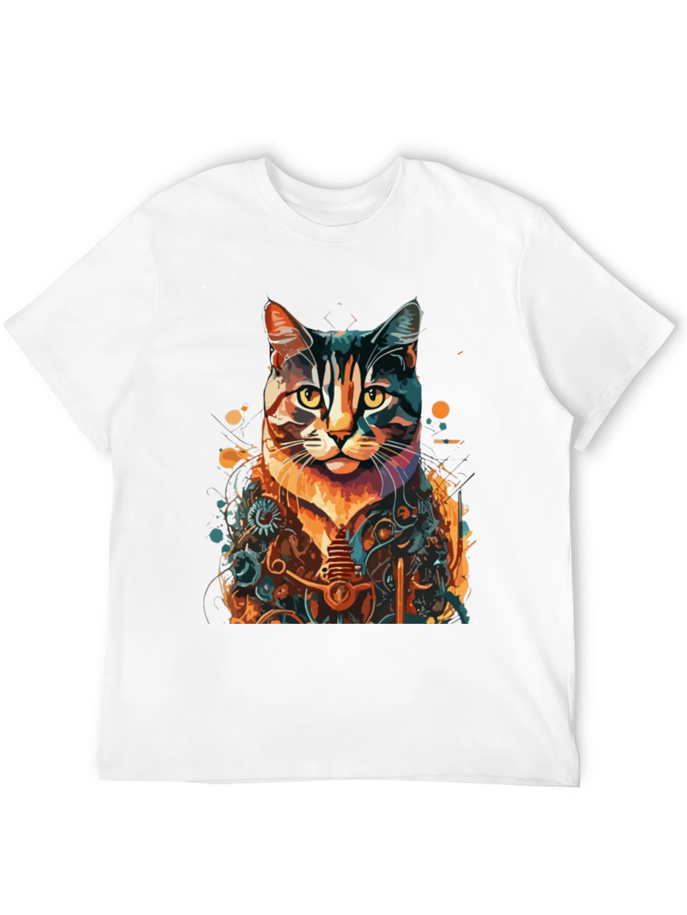 Steampunk Cat Graphic Tee - Unique Design